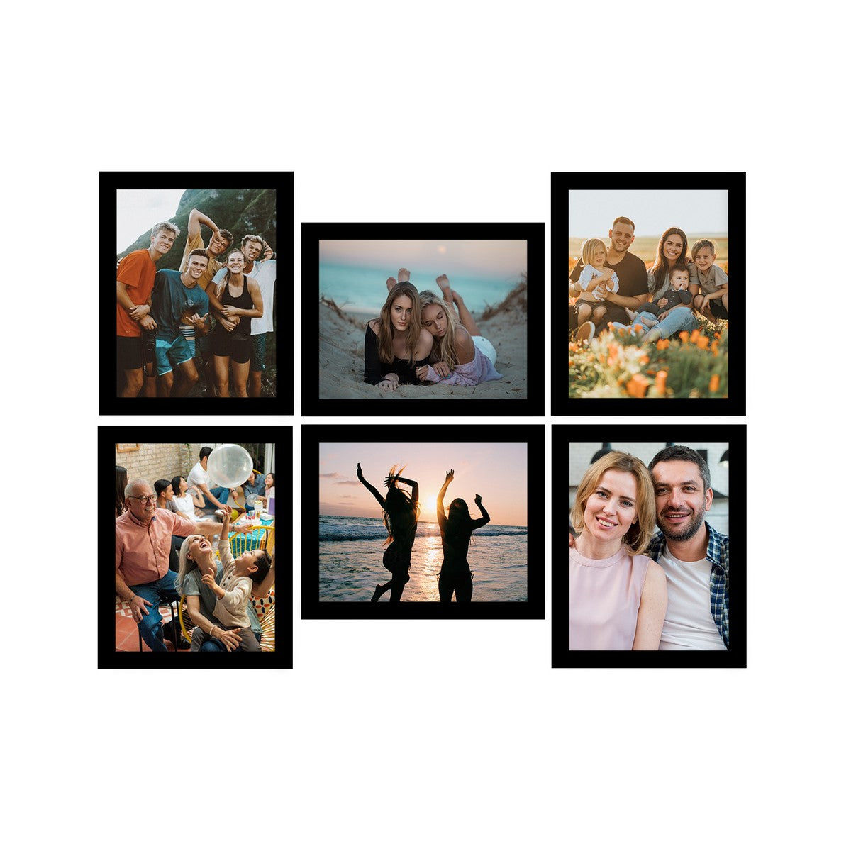Memory Wall Collage Photo Frame - Set of 6 Photo Frames for 6 Photos of 8"x10"
