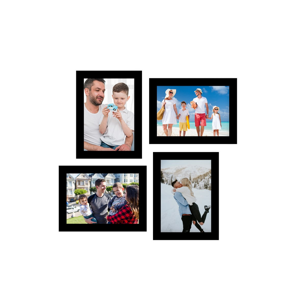 Memory Wall Collage Photo Frame - Set of 4 Photo Frames for 4 Photos of 6"x8"