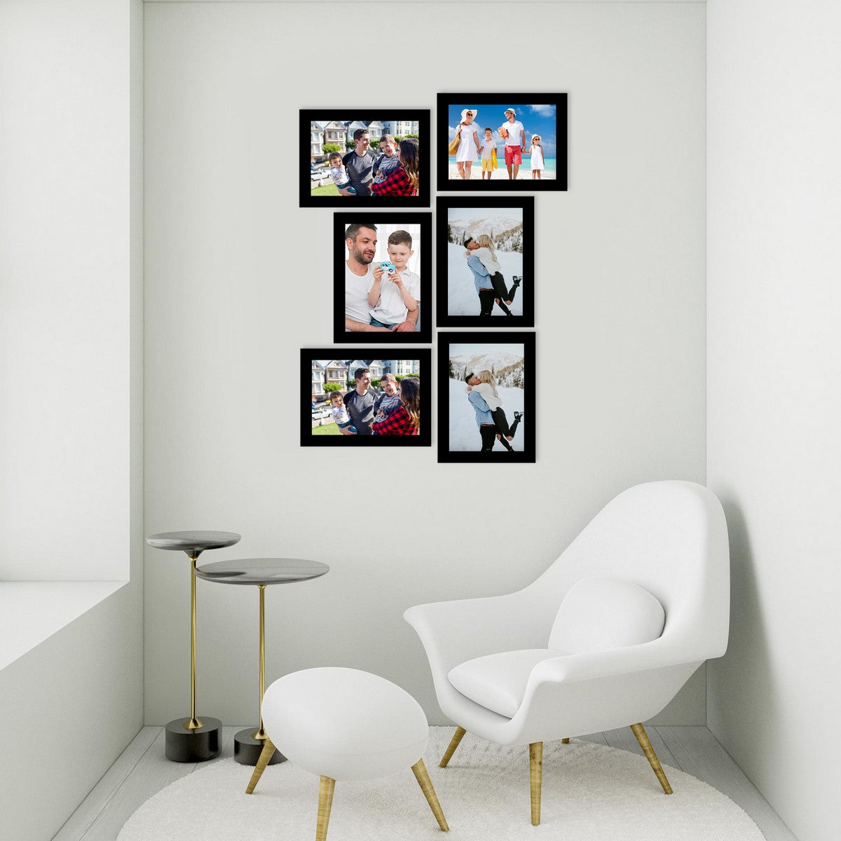 Memory Wall Collage Photo Frame - Set of 6 Photo Frames for 6 Photos of 6"x8" 2