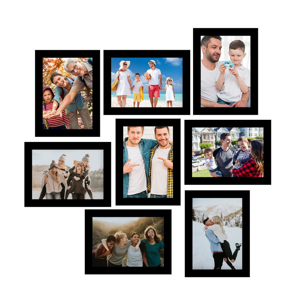 Memory Wall Collage Photo Frame - Set of 8 Photo Frames for 8 Photos of 6"x8"