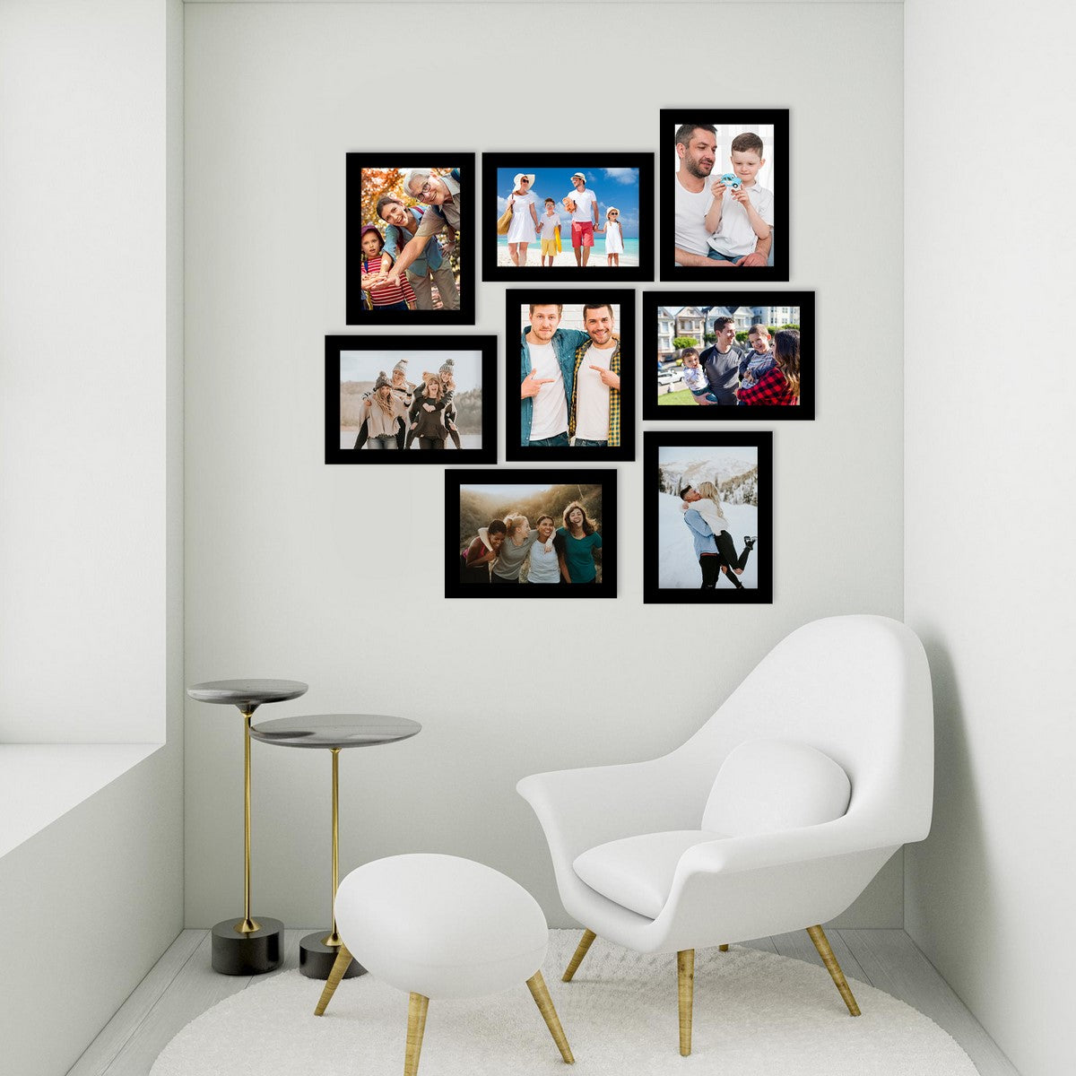 Memory Wall Collage Photo Frame - Set of 8 Photo Frames for 8 Photos of 6"x8" 2