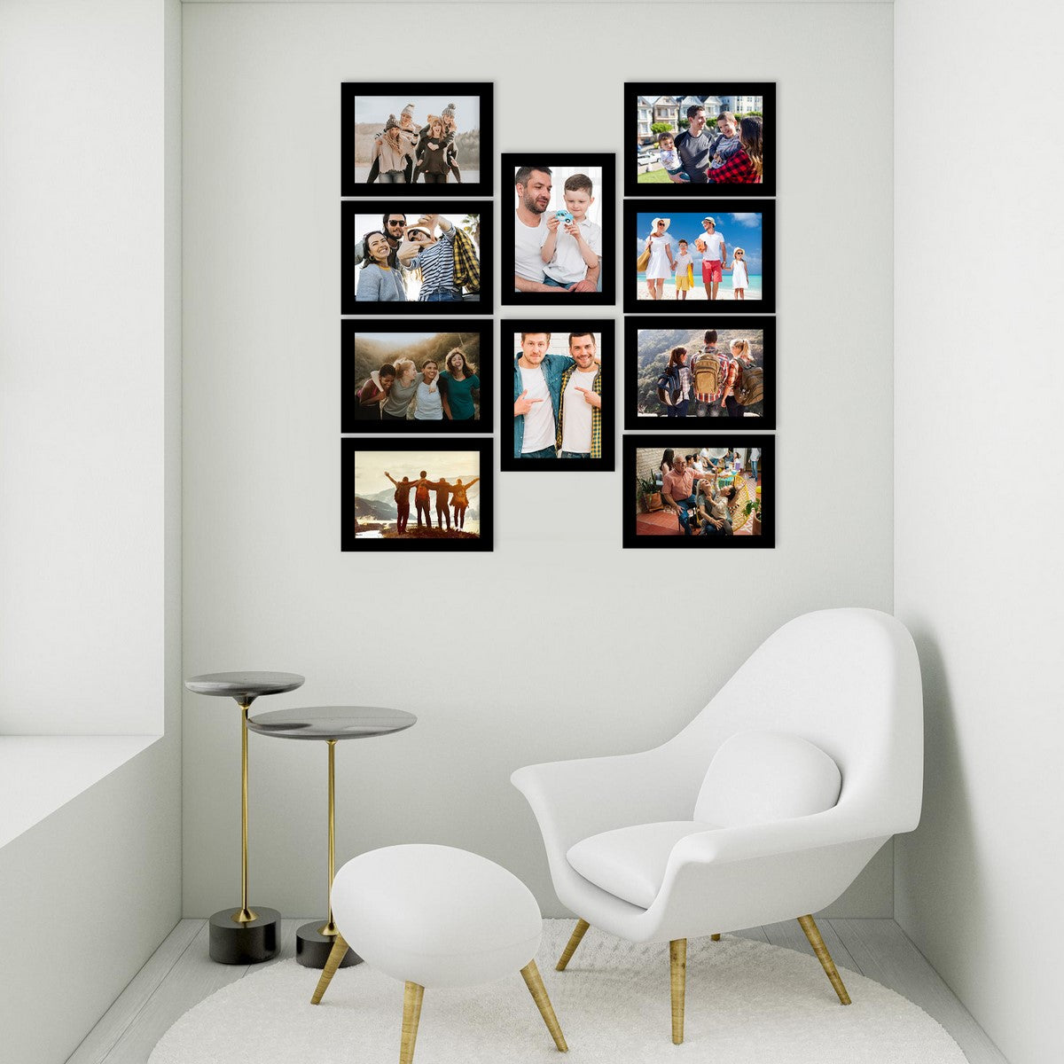 Memory Wall Collage Photo Frame - Set of 10 Photo Frames for 10 Photos of 6"x8" 2