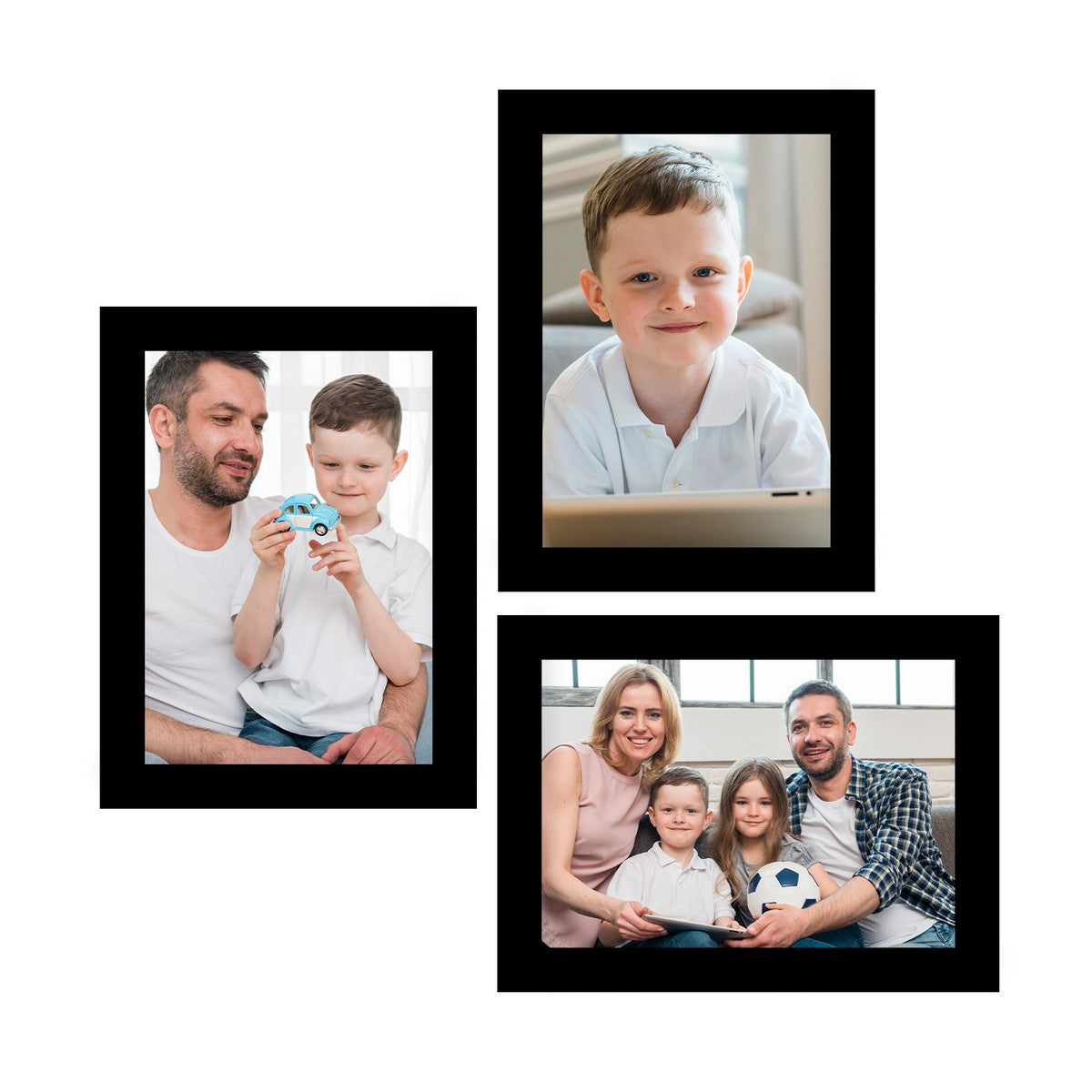 Memory Wall Collage Photo Frame - Set of 3 Photo Frames for 3 Photos of 6"x8"