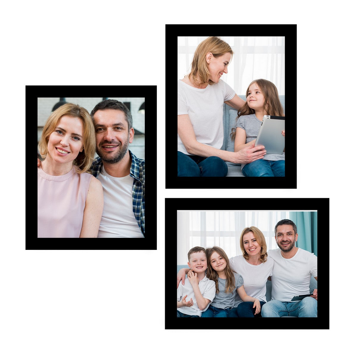 Memory Wall Collage Photo Frame - Set of 3 Photo Frames for 3 Photos of 8"x10"