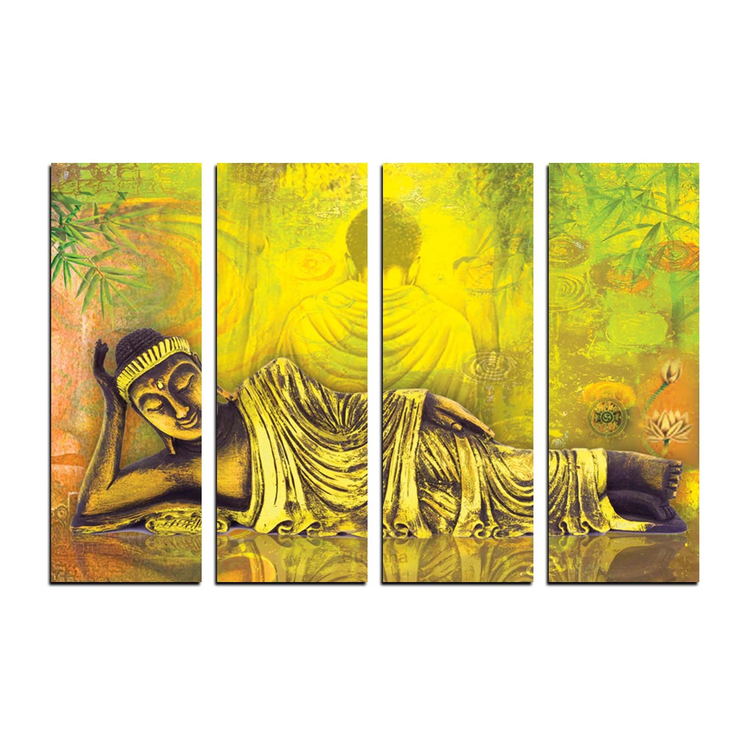 4 Panel Resting Buddha Premium Canvas Painting