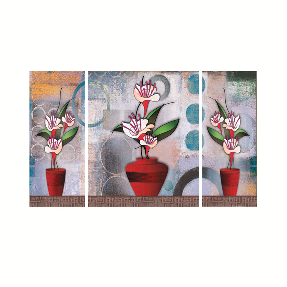 Set of 3 Botanical Theme Premium Canvas Painting