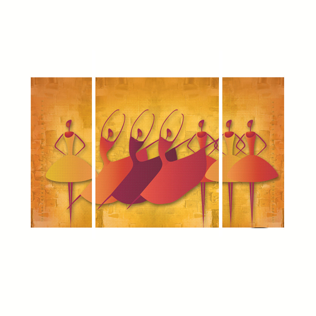 Set of 3 Abstract Dancing Lady Premium Canvas Painting