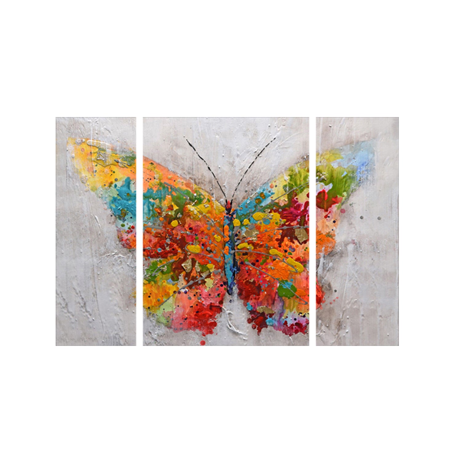 Set of 3 Color Butterfly Premium Canvas Sunboard Painting