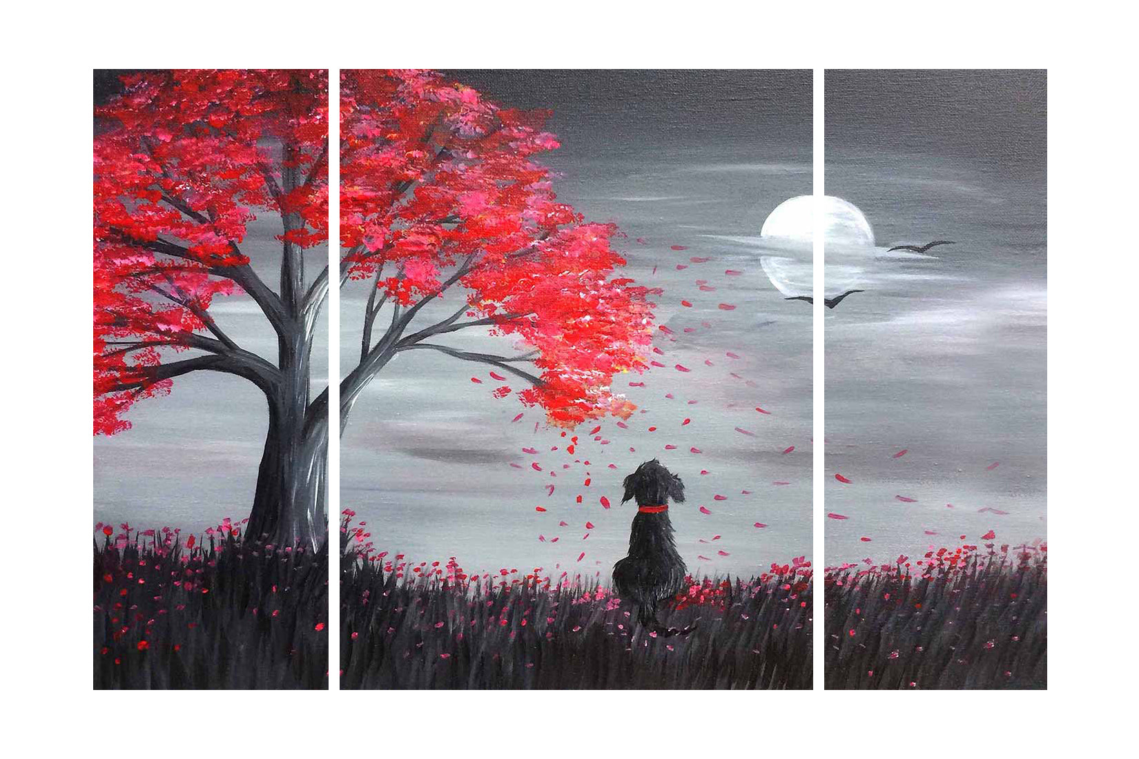 Set of 3 Colorful Jungle View Premium Canvas Sunboard Painting