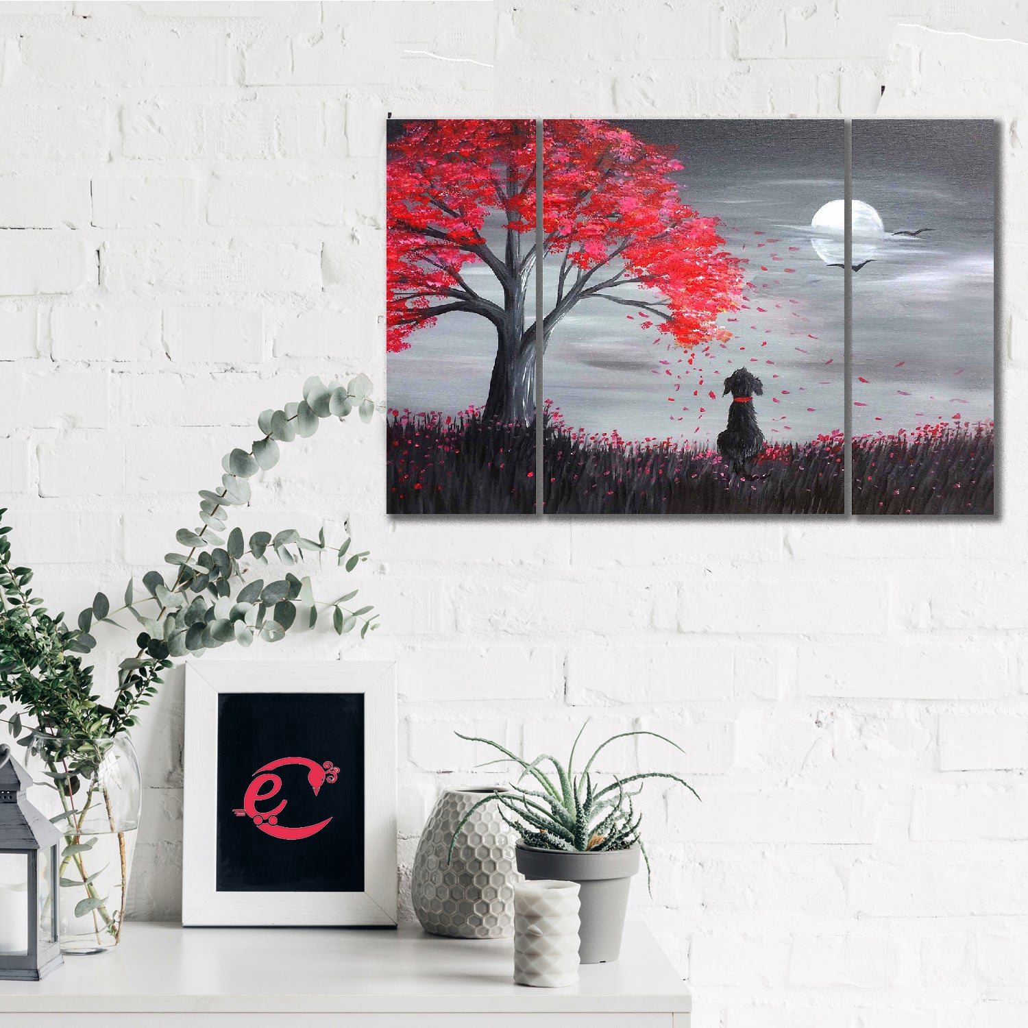 Set of 3 Colorful Jungle View Premium Canvas Sunboard Painting 1