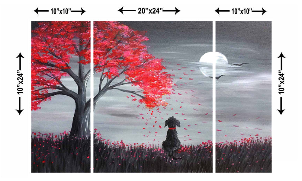 Set of 3 Colorful Jungle View Premium Canvas Sunboard Painting 2