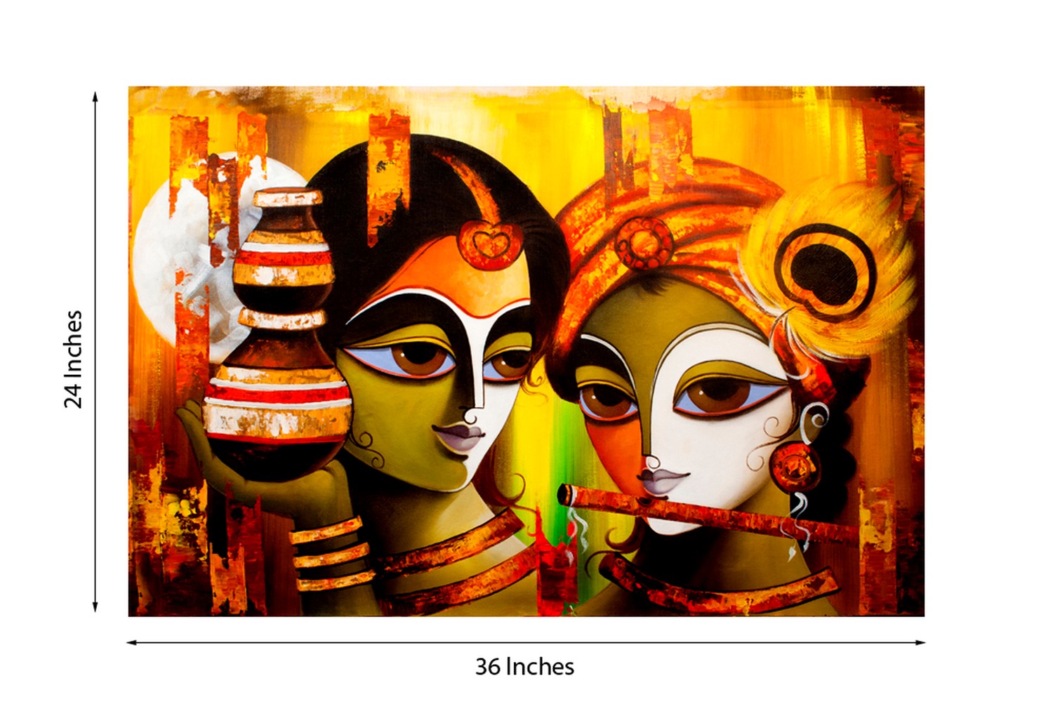 Radha Krishna Design Self Adhesive Sparkle Coated Painting without frame 2