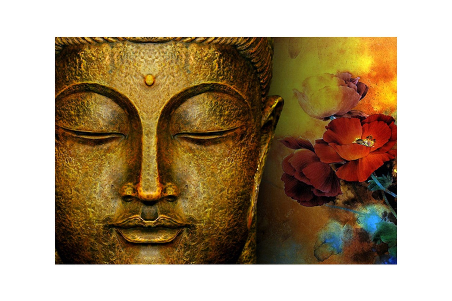 Spritual Buddha Design Self Adhesive Sparkle Coated Painting without frame 1