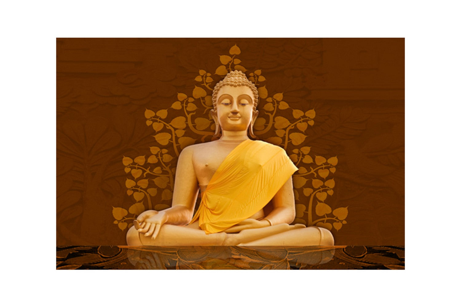 Meditating Buddha Design Self Adhesive Sparkle Coated Painting without frame 1