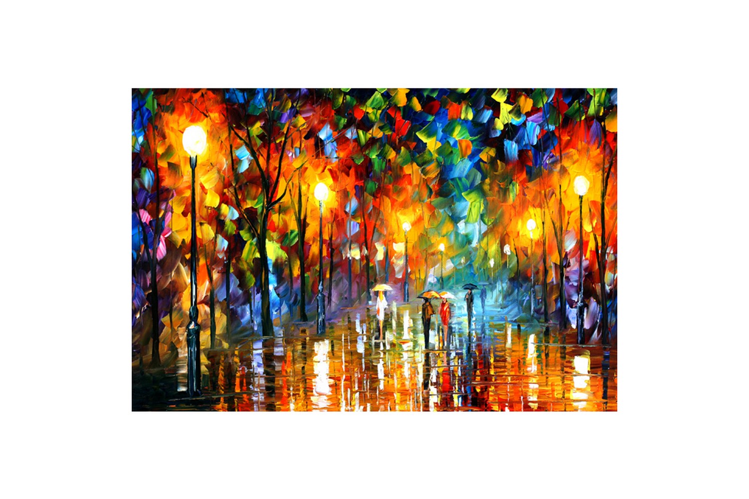 Artistic Rain View Self Adhesive Sparkle Coated Painting without frame