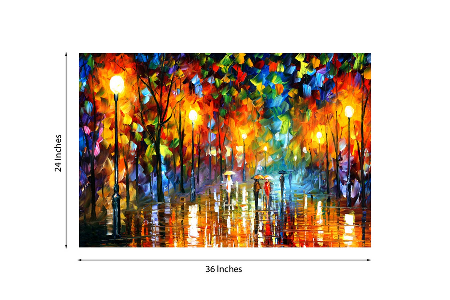 Artistic Rain View Self Adhesive Sparkle Coated Painting without frame 2