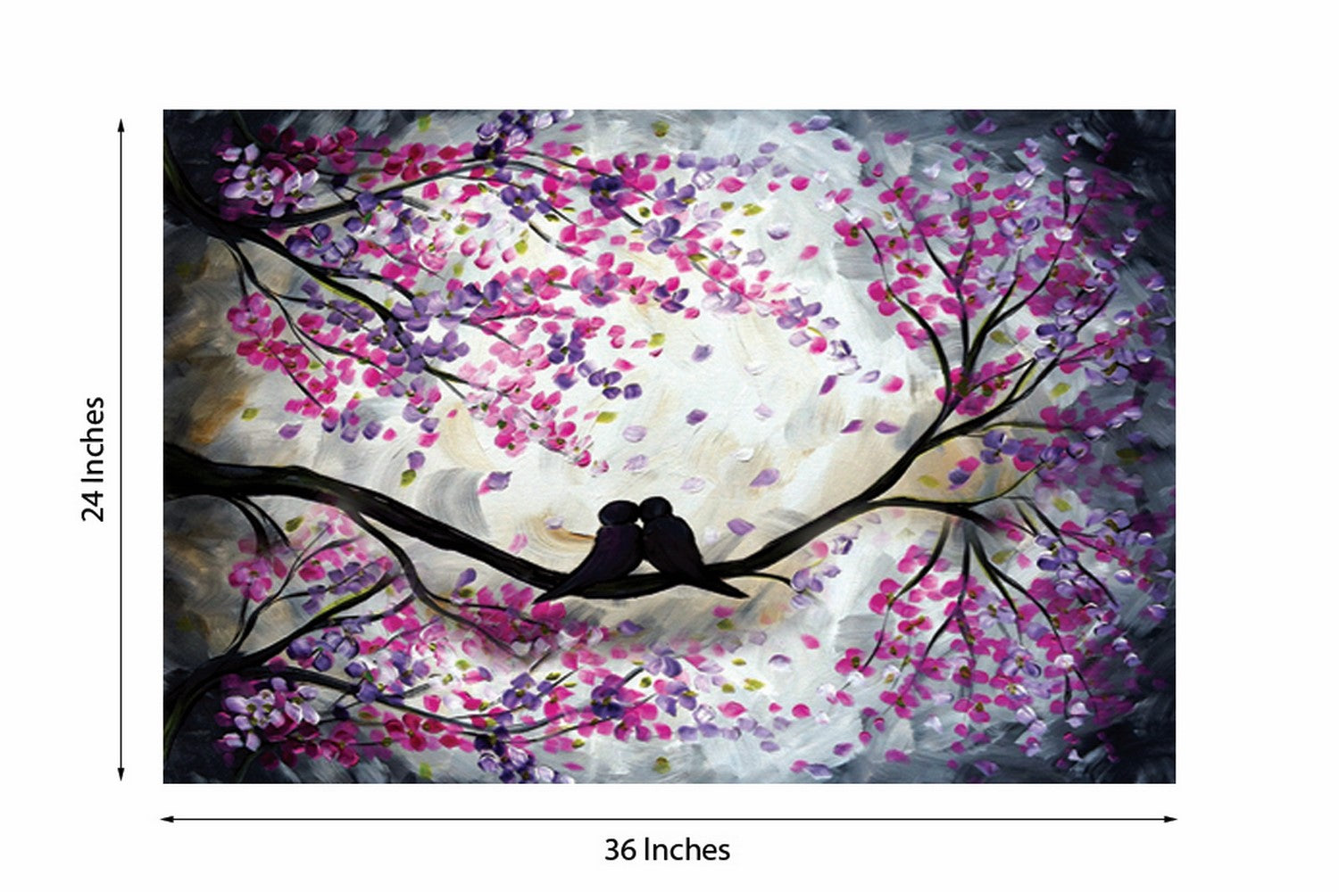 Kissing Love Birds Design Self Adhesive Sparkle Coated Painting without frame 2