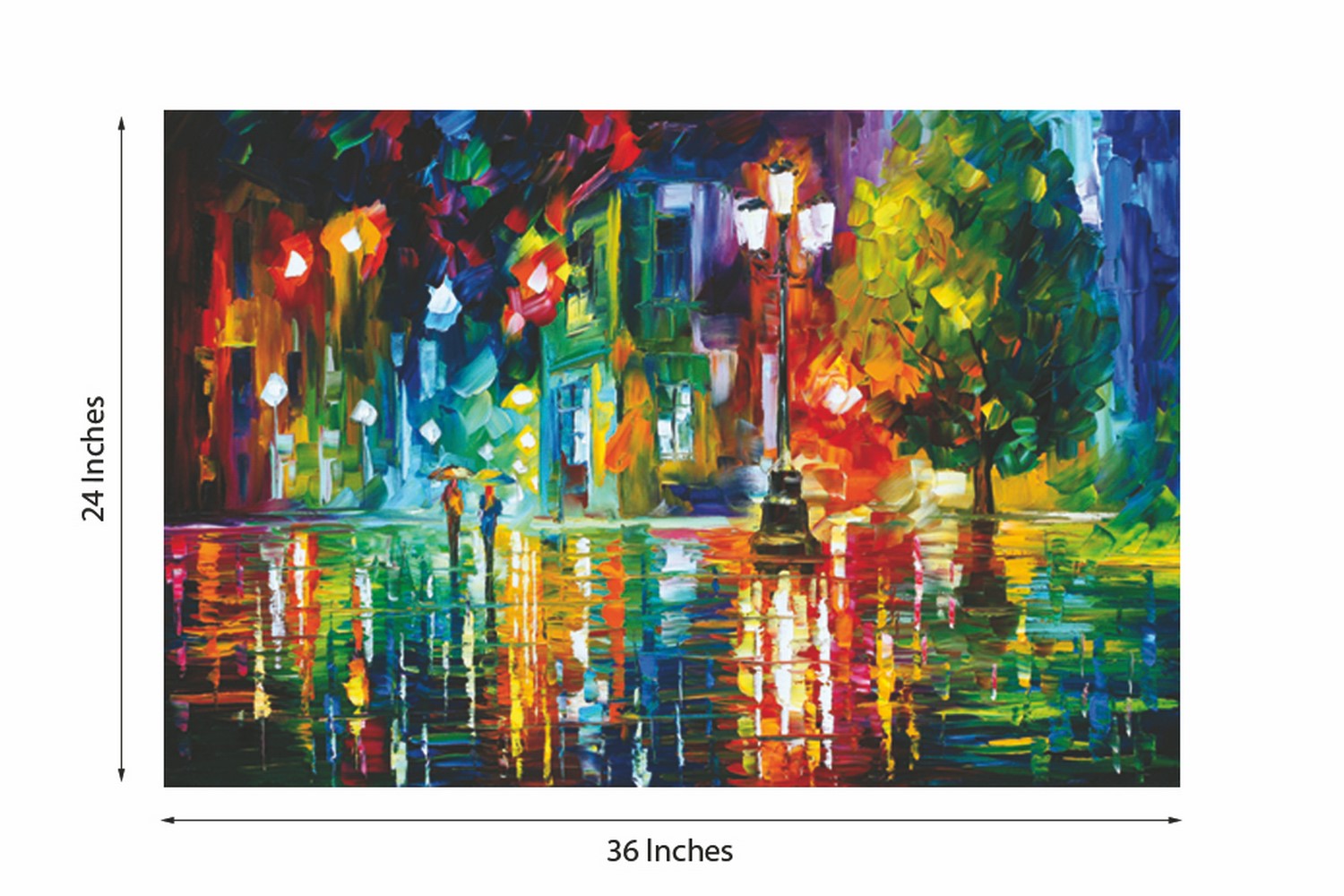 Beauty Under Rain Design Self Adhesive Sparkle Coated Painting without frame 2