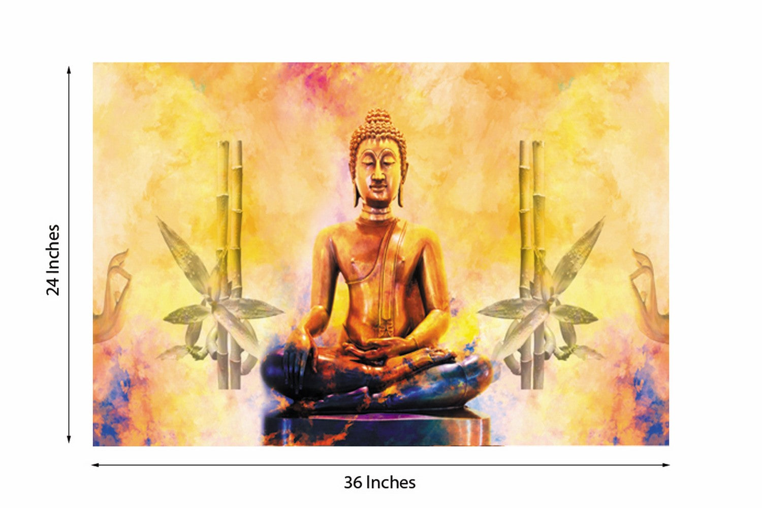 Meditating Buddha Design Self Adhesive Sparkle Coated Painting without frame 2