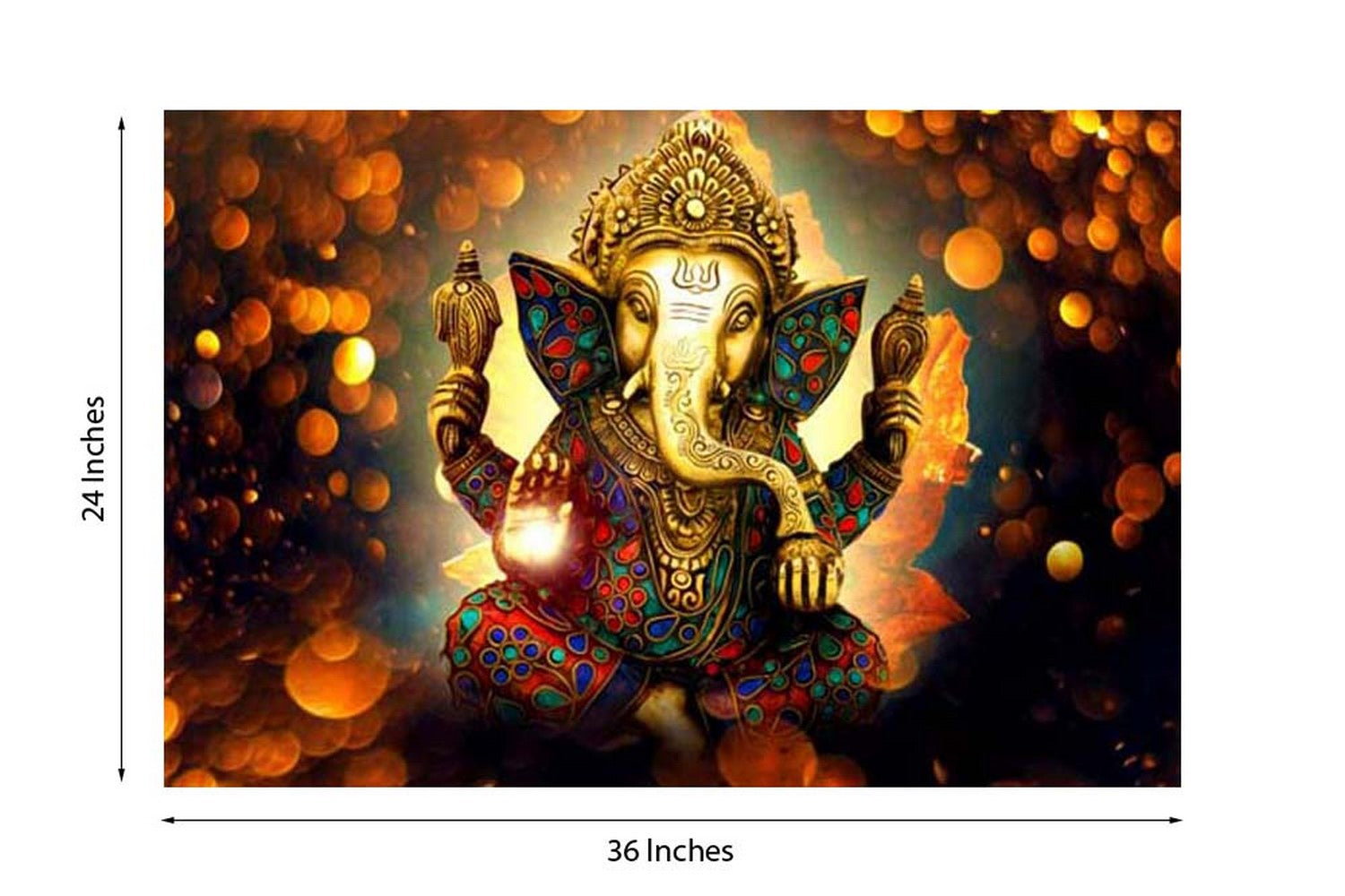 Lord Ganesha Design Self Adhesive Sparkle Coated Painting without frame 2