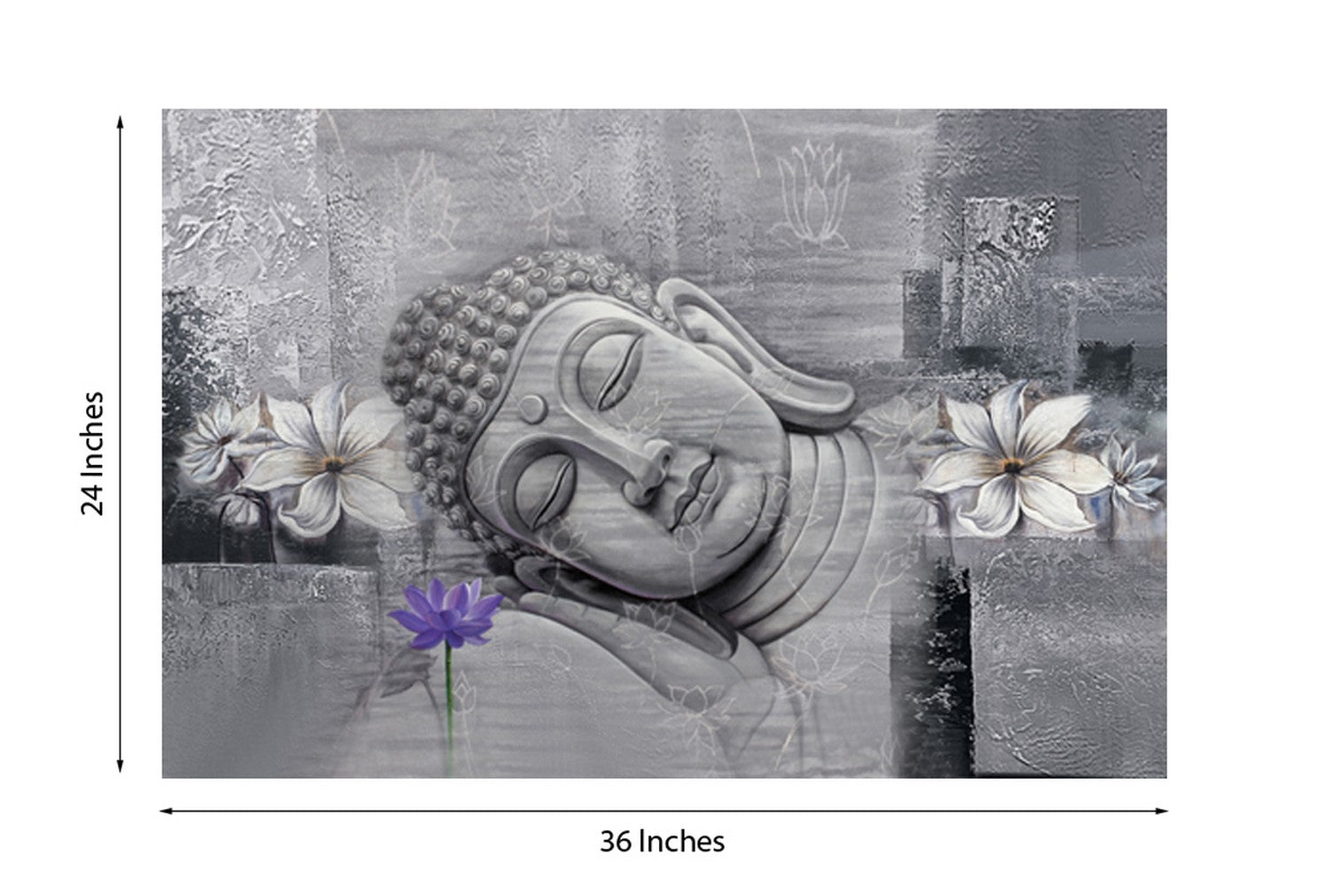 Lord Buddha Design Self Adhesive Sparkle Coated Painting without frame 2