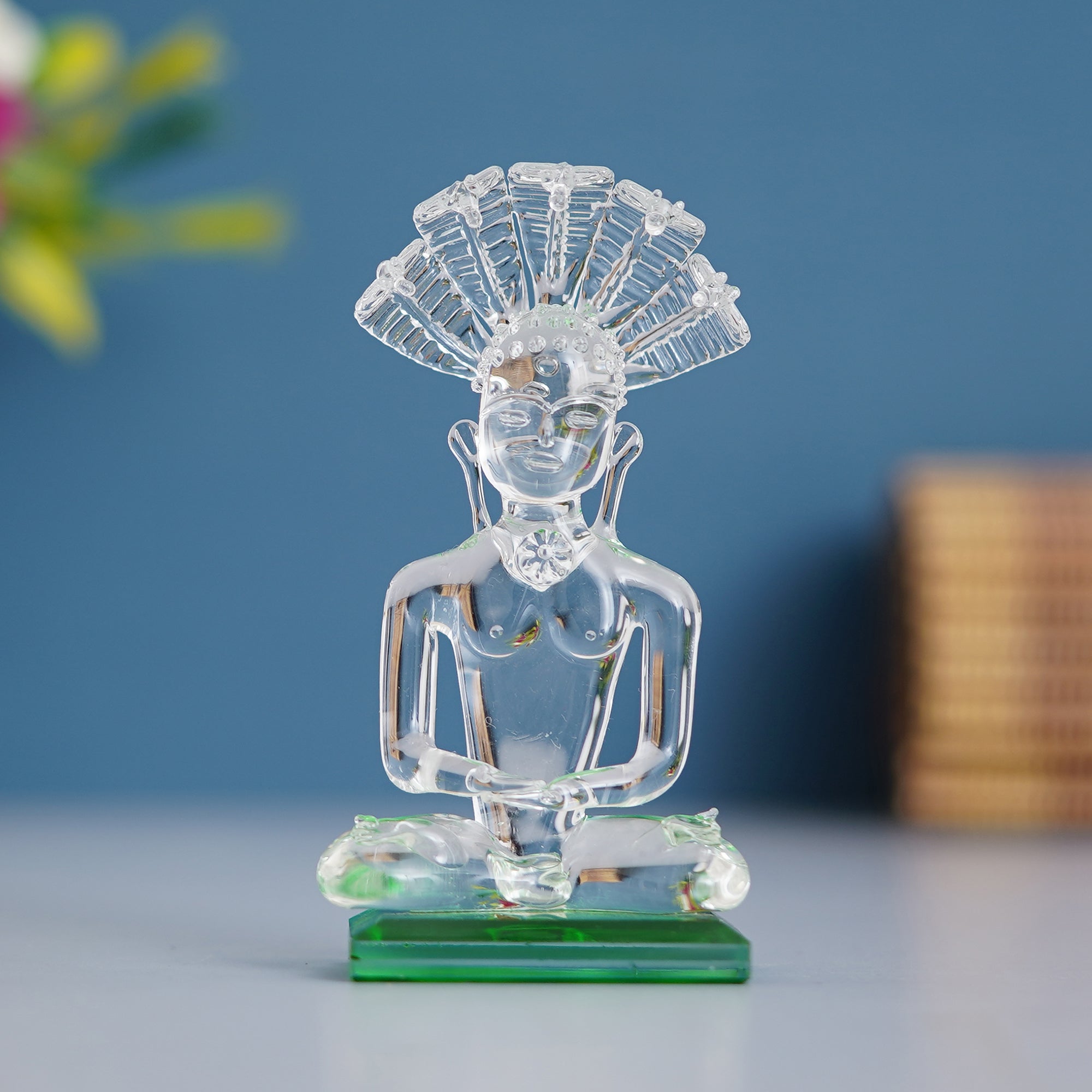 Lord Parshavnath Crystal Statue for Home and Car Dashboard