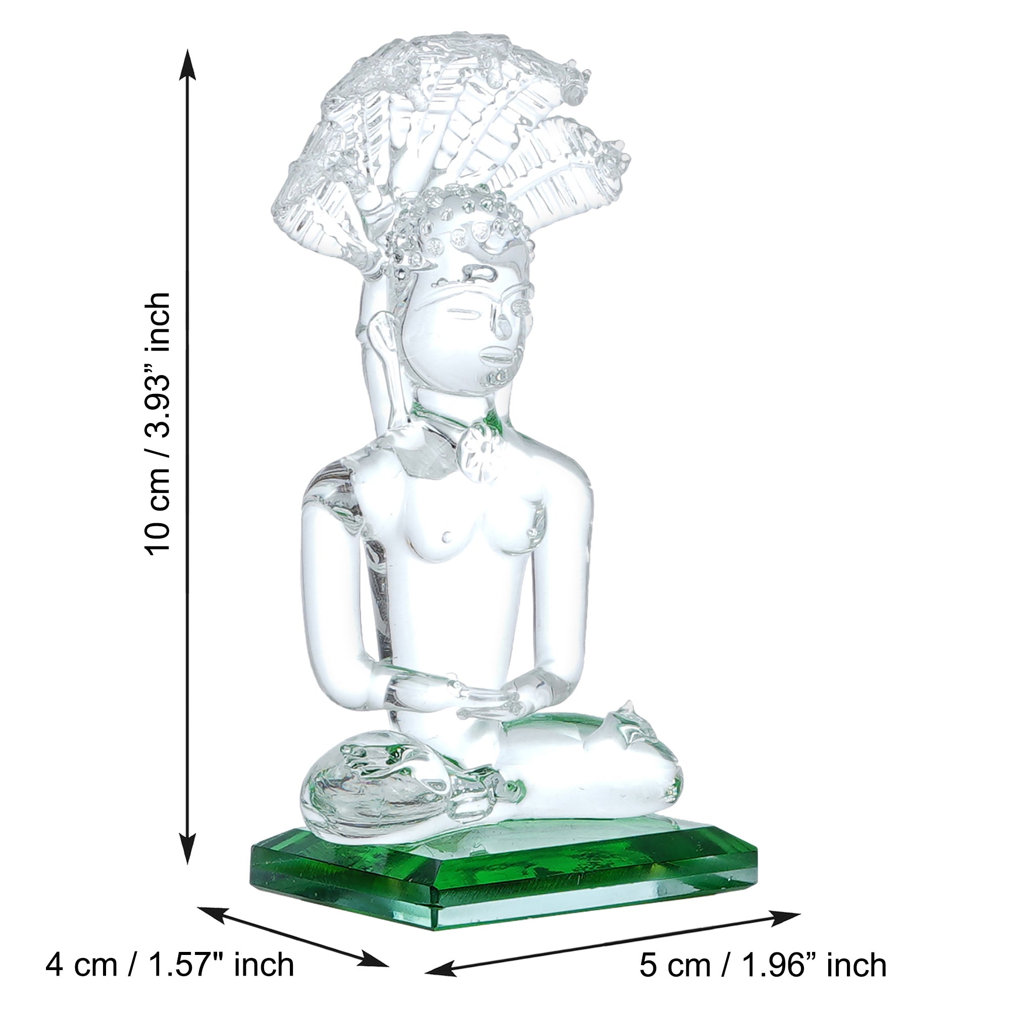 Lord Parshavnath Crystal Statue for Home and Car Dashboard 3