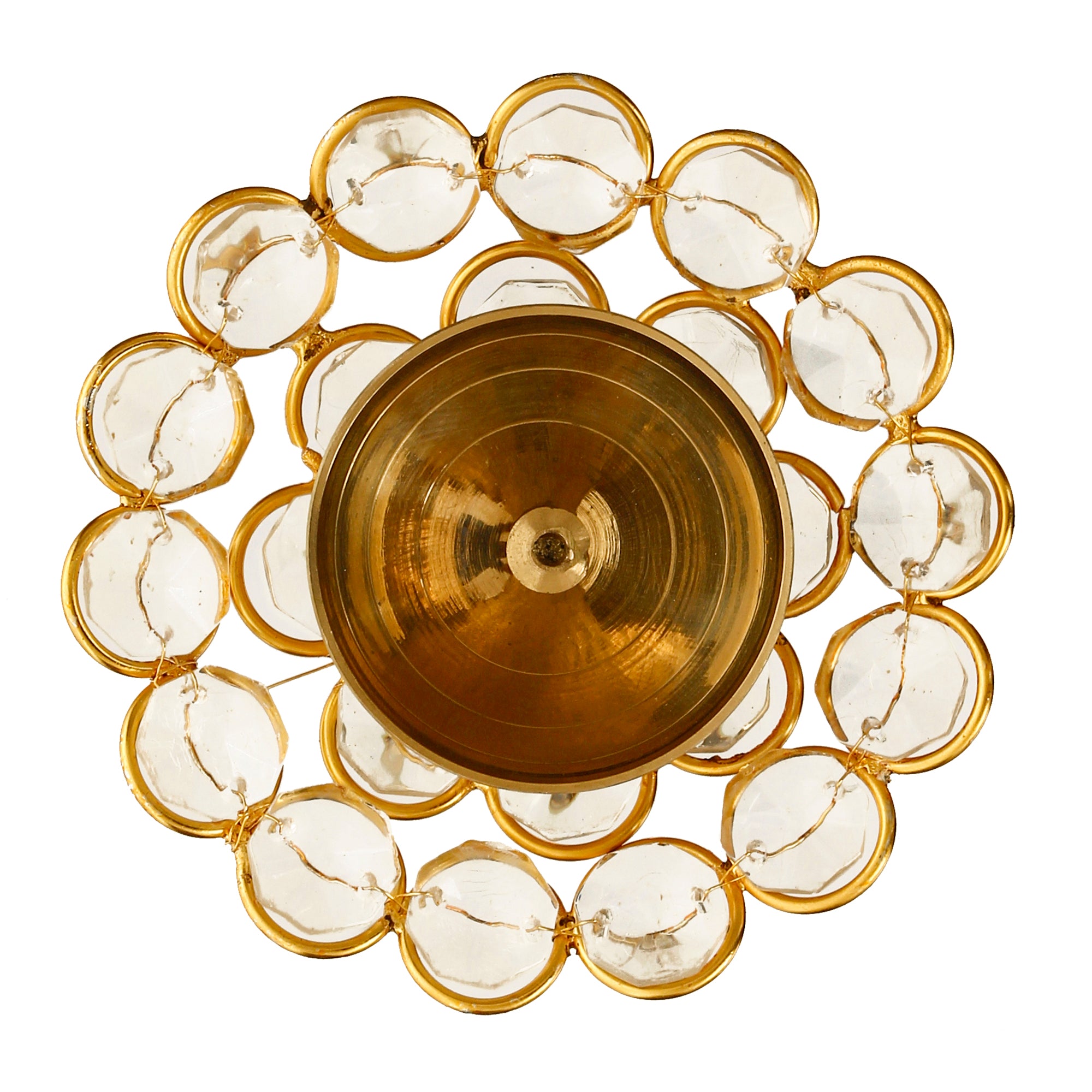 White and Gold Bowl Shape Crystal Tea Light Holder 5