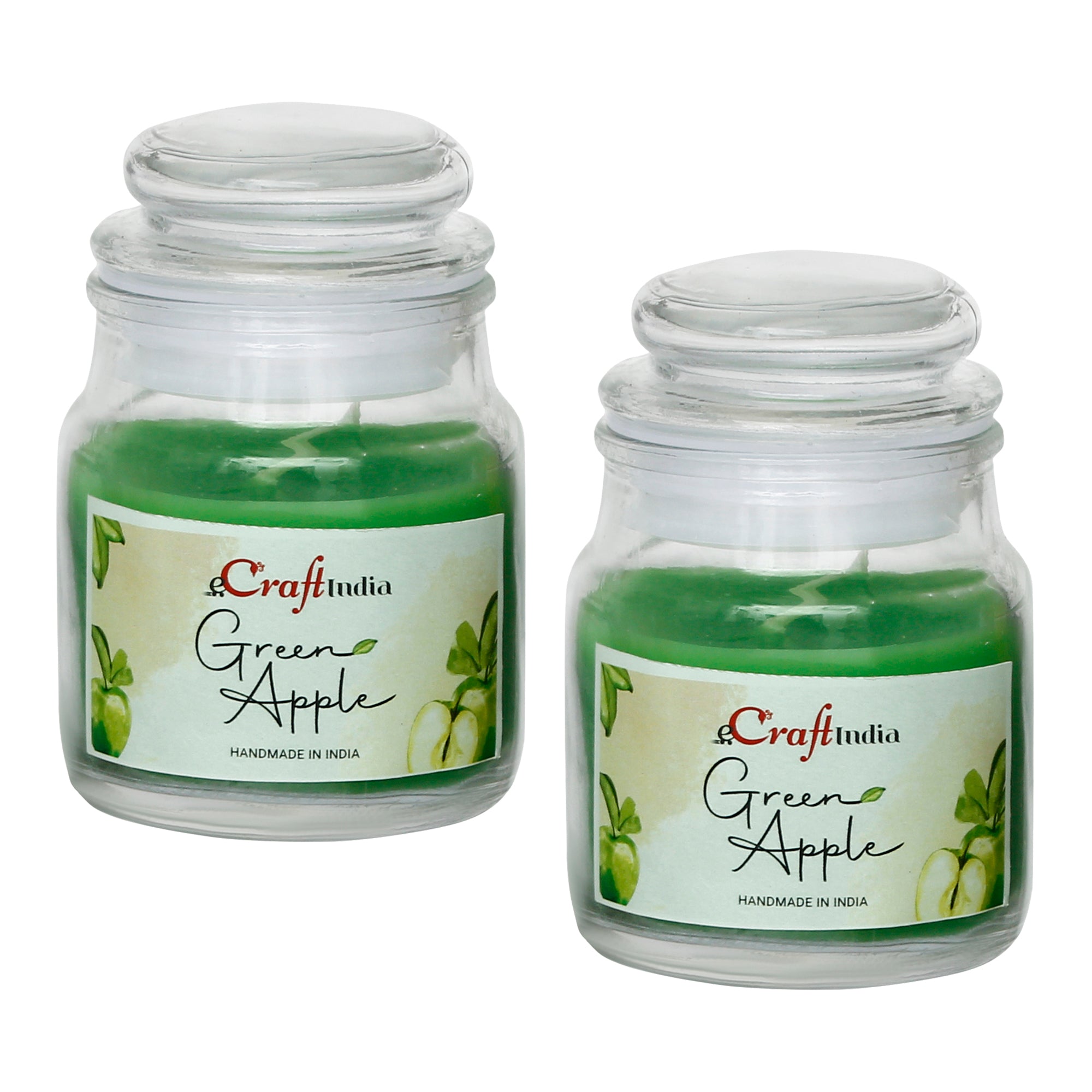 Set of 2 Green Apple Scented Jar Candle 2