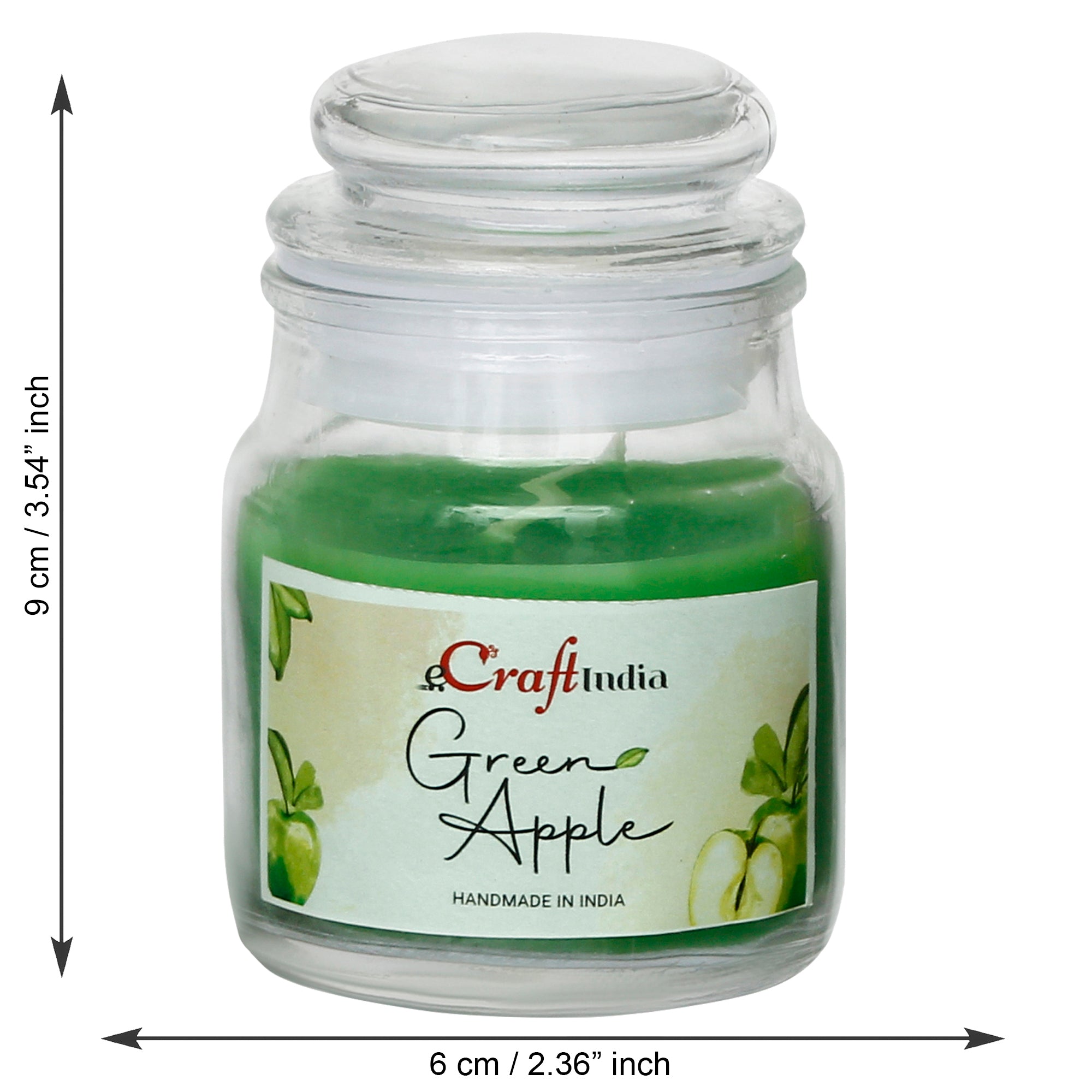 Set of 2 Green Apple Scented Jar Candle 3