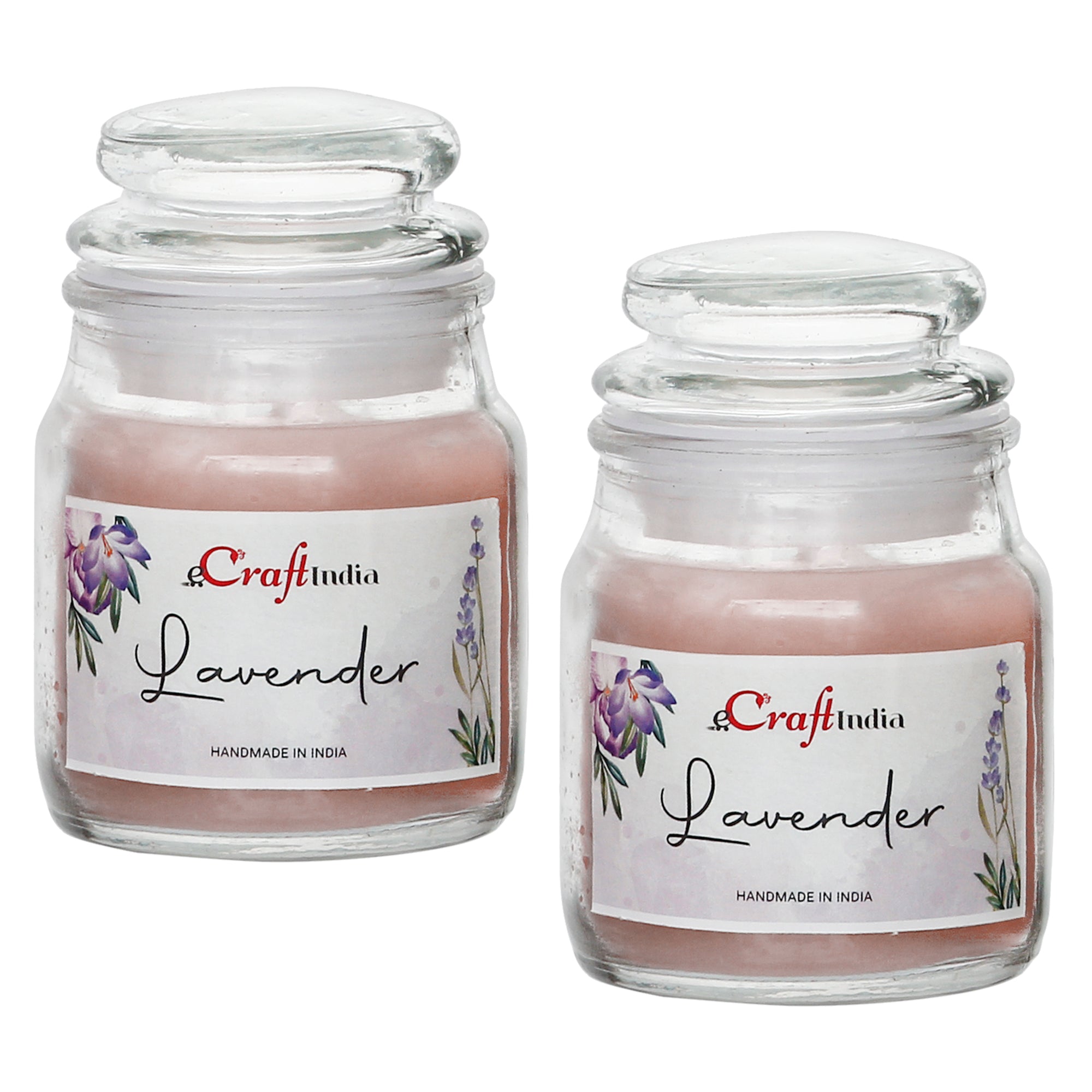 Set of 2 Lavender Scented Jar Candles 2