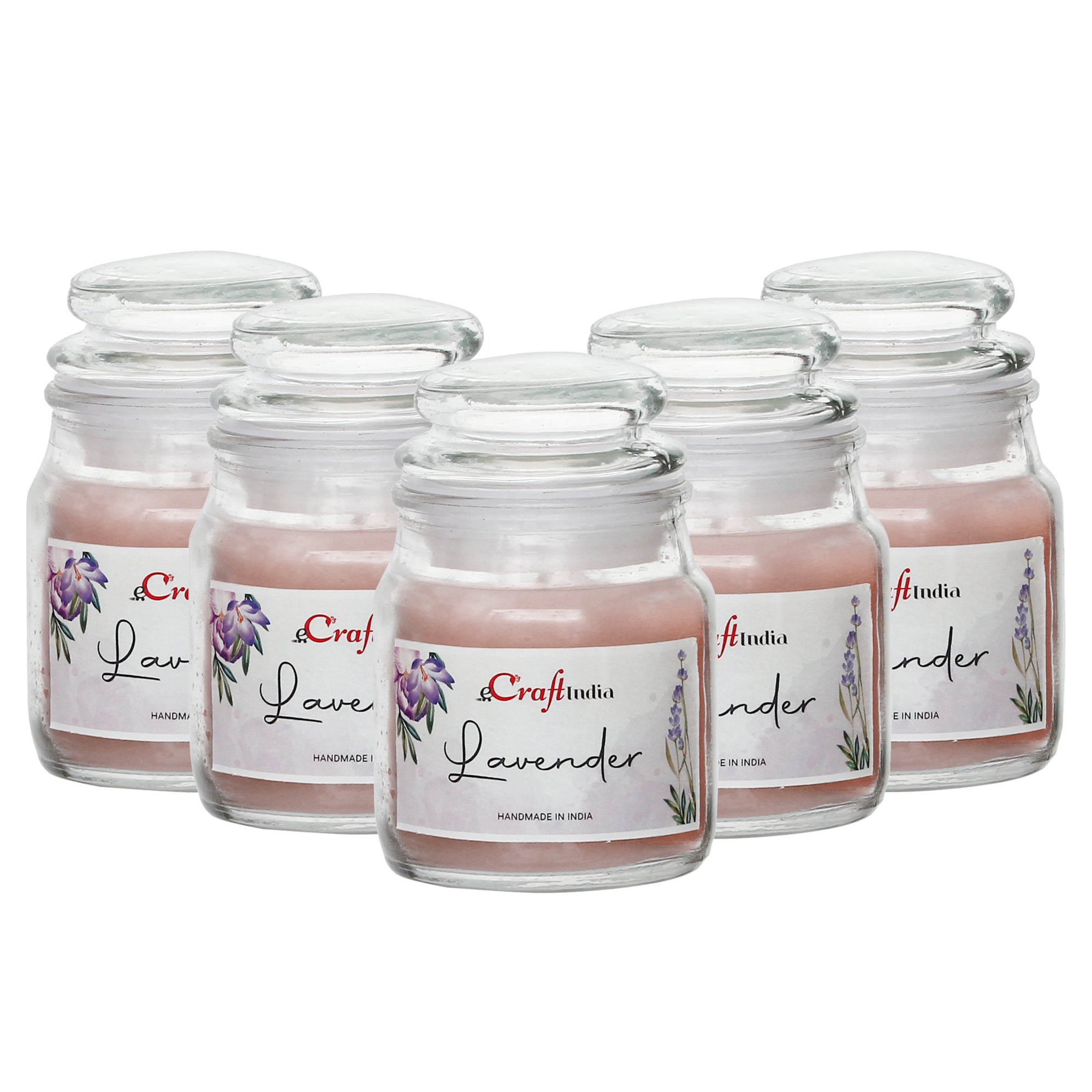 Set of 5 Lavender Scented Jar Candle 2
