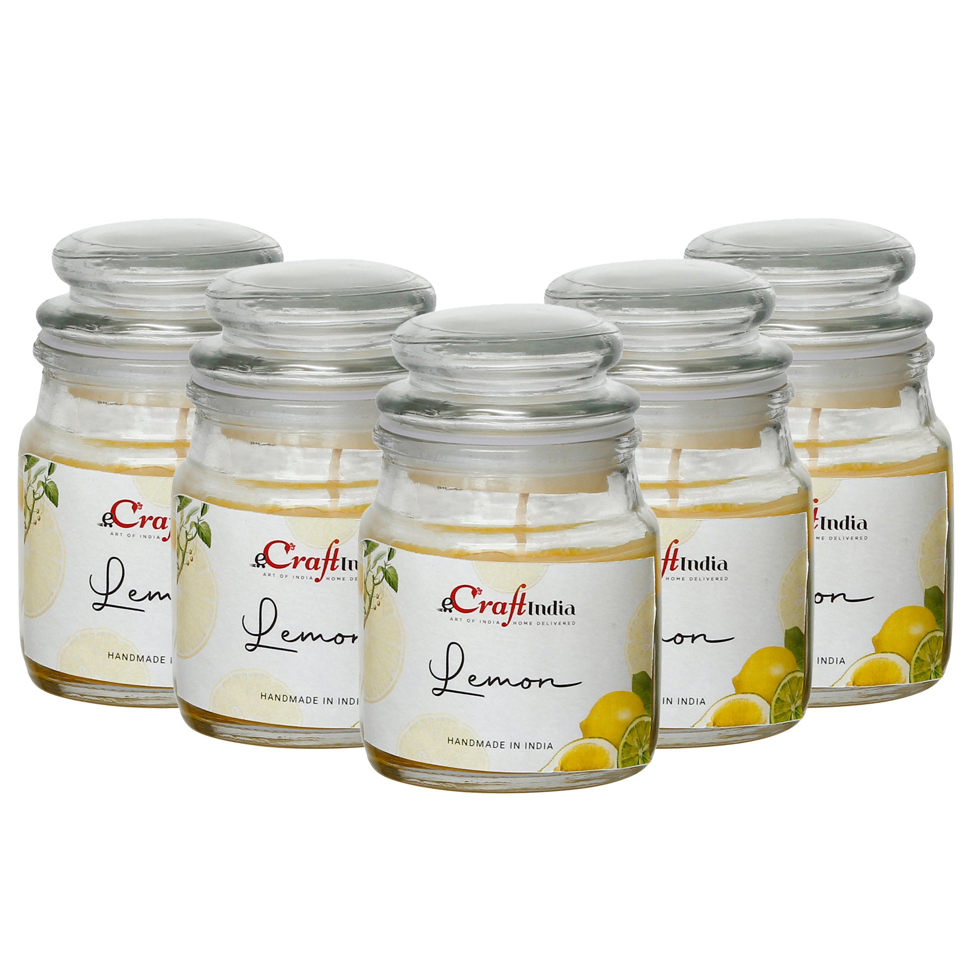 Set of 5 Lemon Scented Jar Candle 2