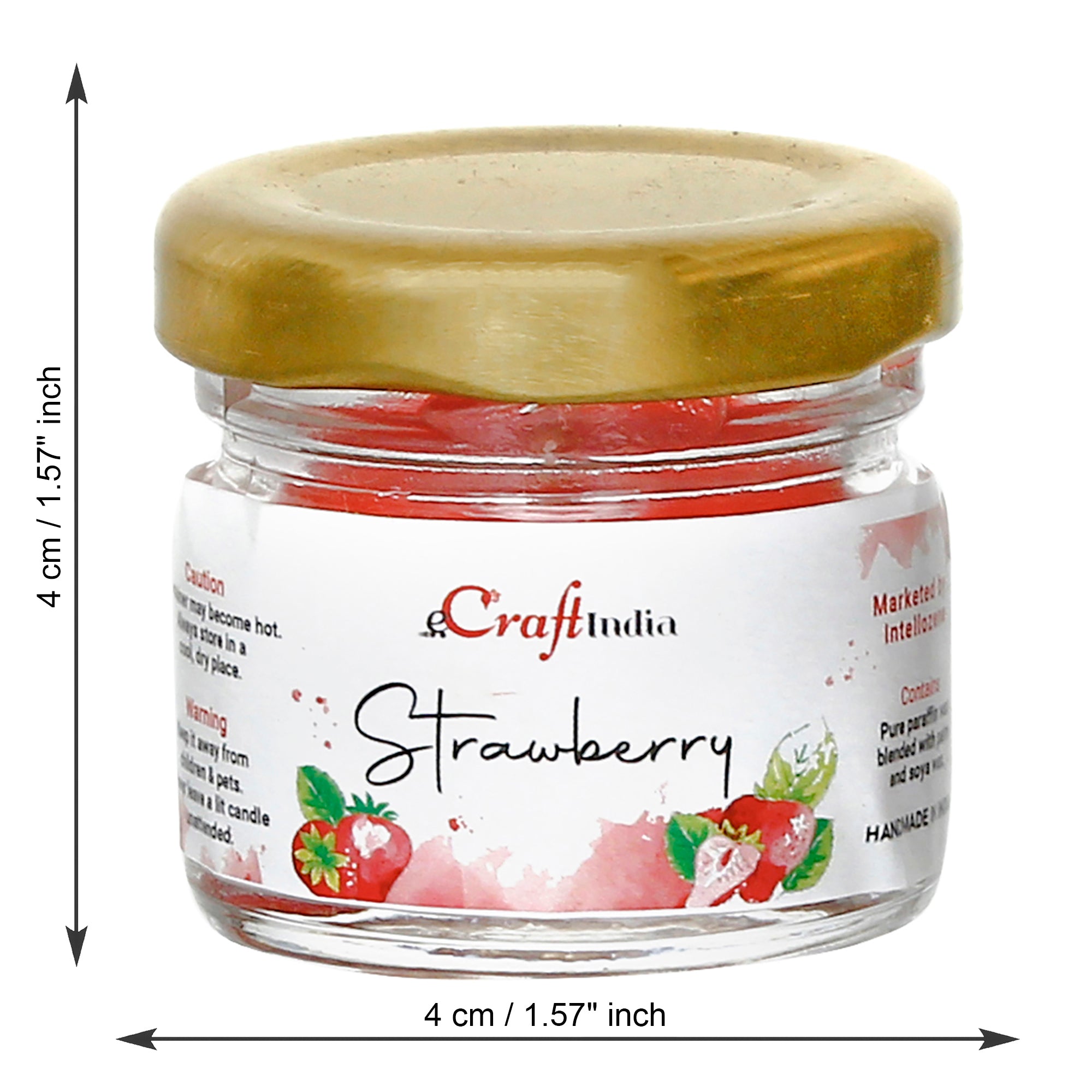 Set of 5 Strawberry Scented MiniJar Candle - eCraftIndia Online
