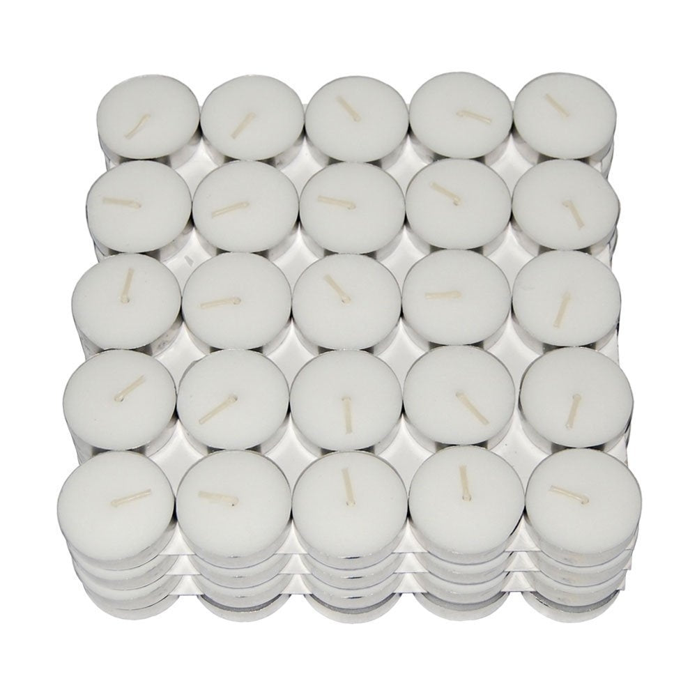 Set of 50 Unscented White Tea Light Candles