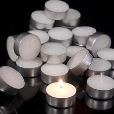 Set of 50 Unscented White Tea Light Candles 2