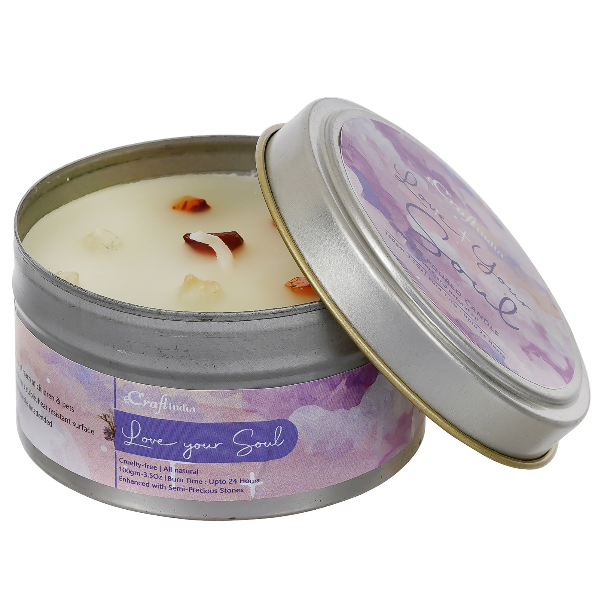 Love Your Soul Hand Poured Soya Wax Candle (100 Gm, burn time up to 24 hrs) 2
