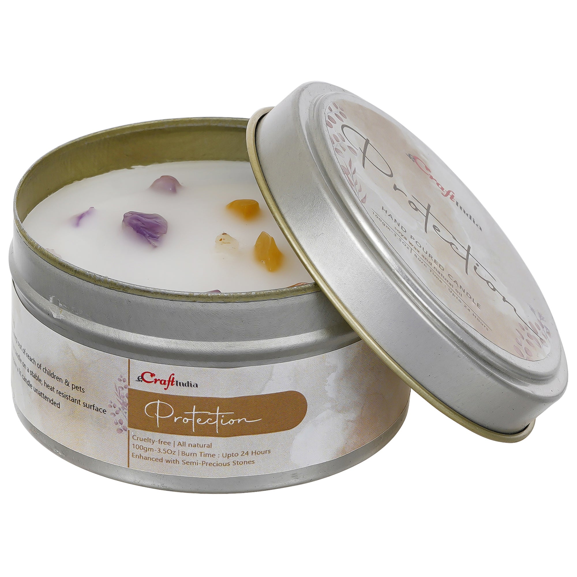 Protection Hand Poured Soya Wax Candle (100 Gm, burn time up to 24 hrs ...