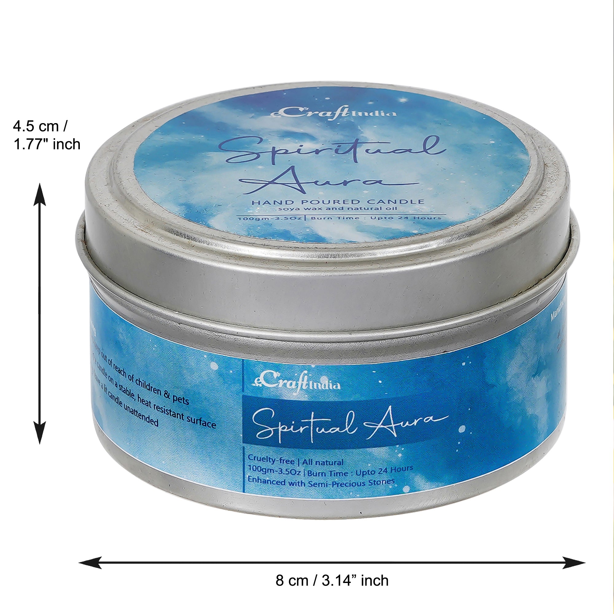 Spiritual Aura Hand Poured Soya Wax Candle (100 Gm, burn time up to 24 hrs) 3