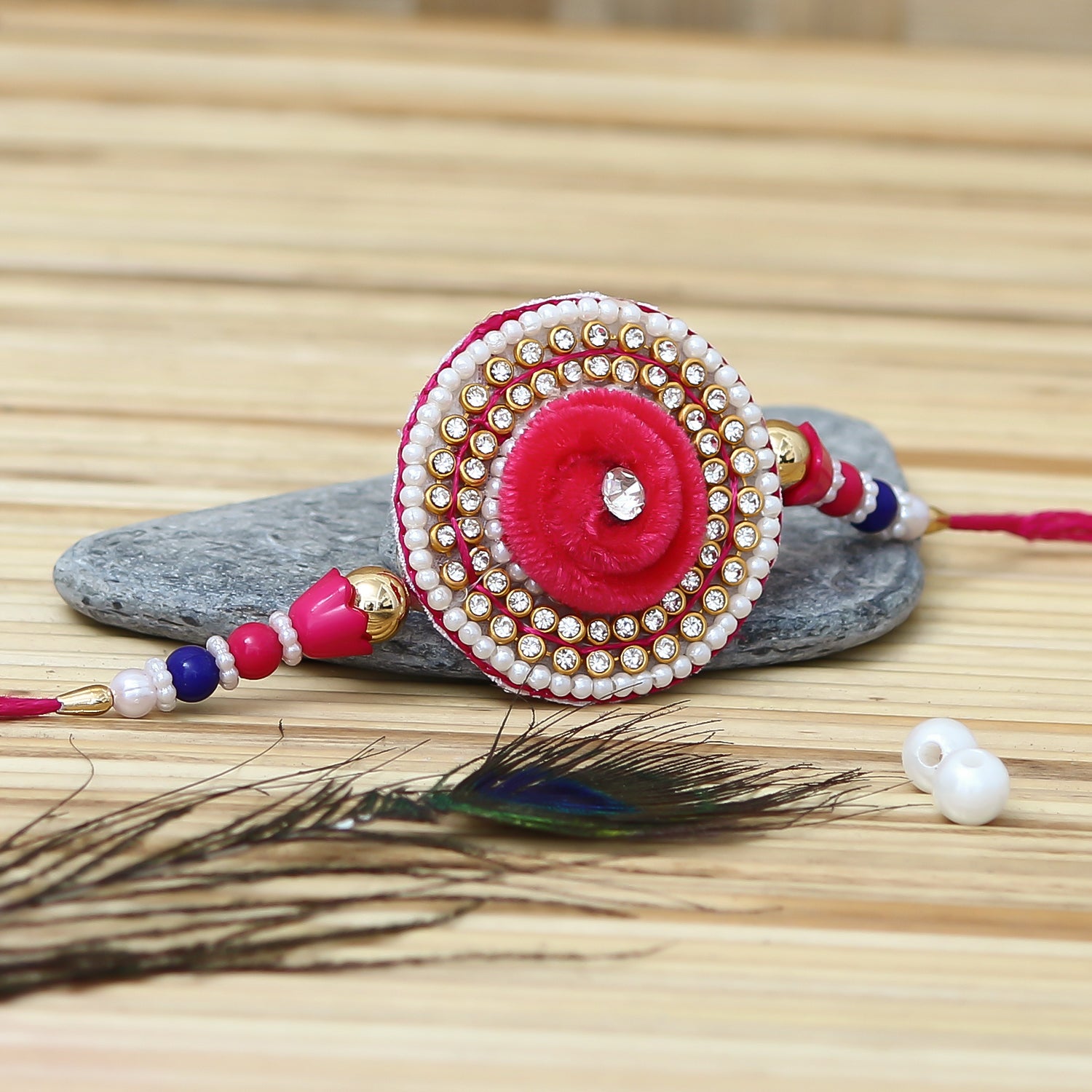 Designer Rakhi and Roli Chawal Pack, Best Wishes Greeting Card