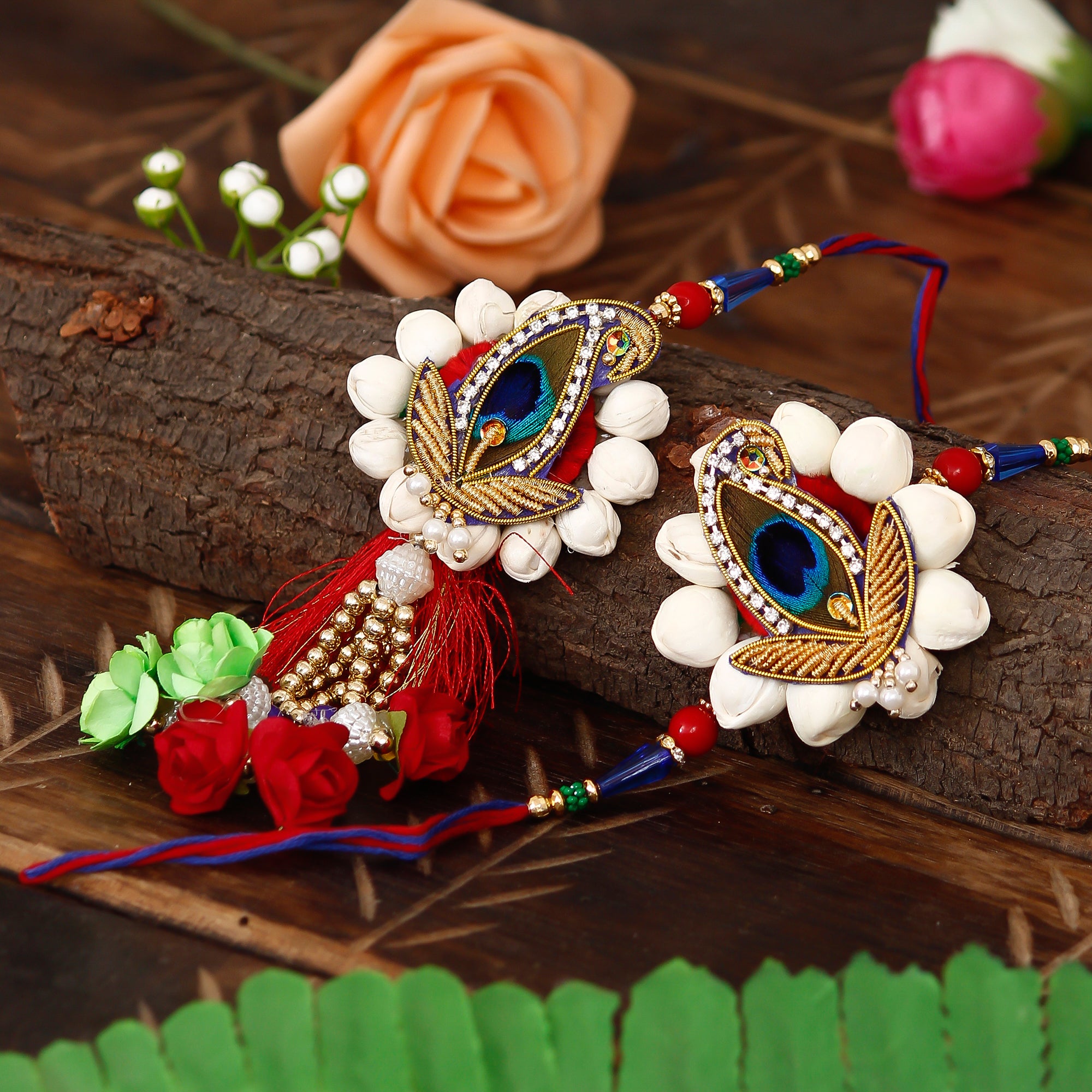 Bhaiya Bhabhi Rakhi and Roli Chawal Pack, Best Wishes Greeting Card