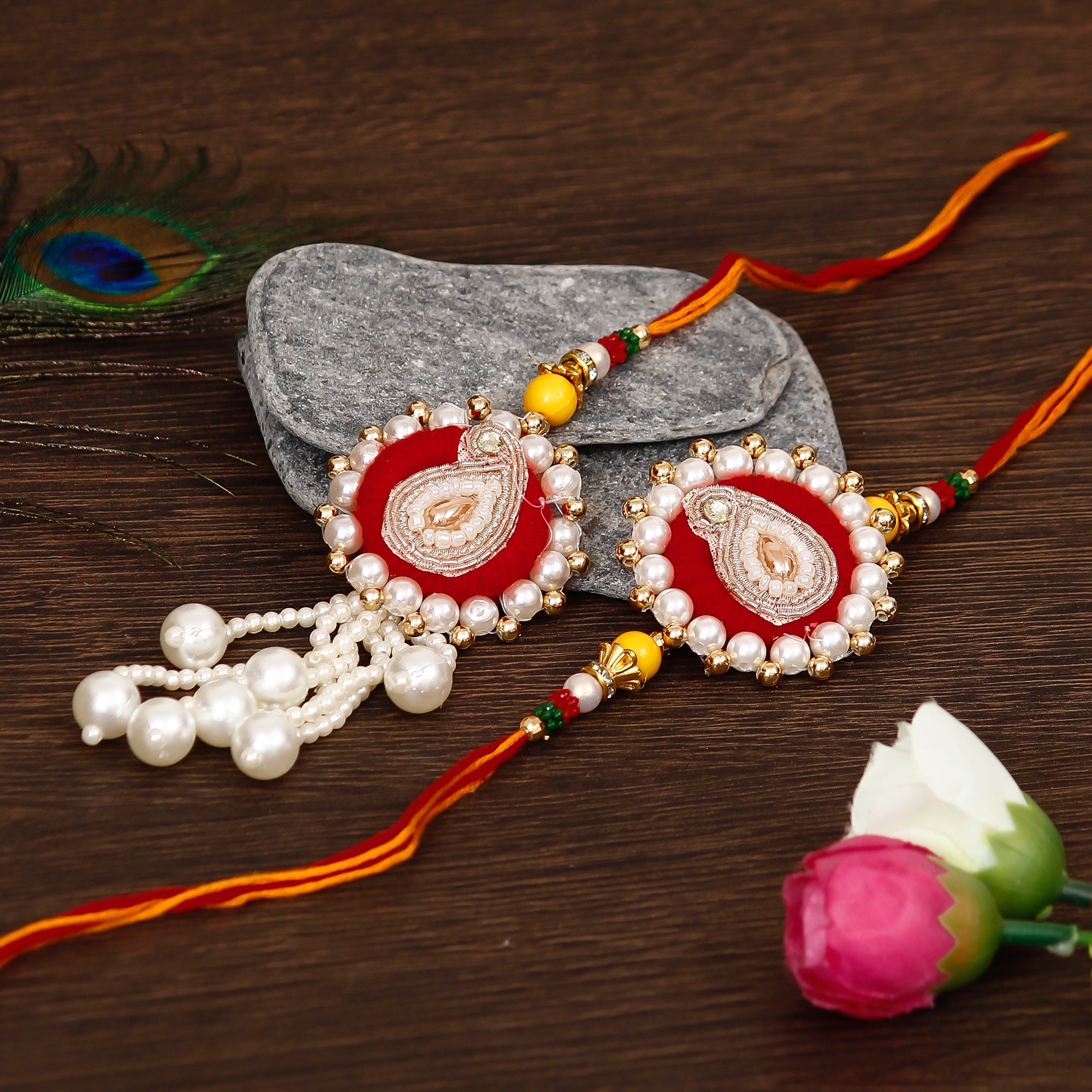 Bhaiya Bhabhi Rakhi and Roli Chawal Pack, Best Wishes Greeting Card
