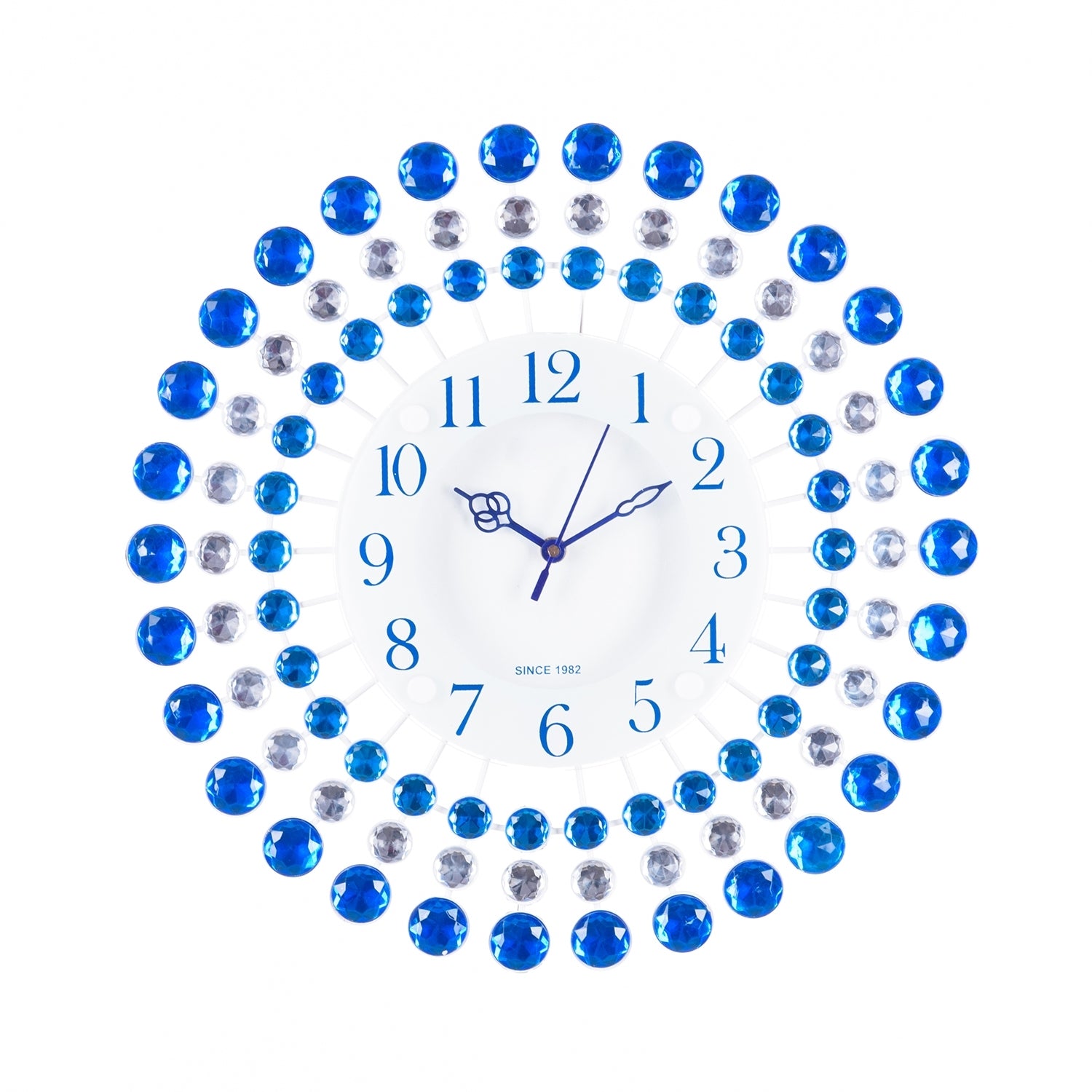 Decorative Analog Blue Round Diamond Series Wall Clock