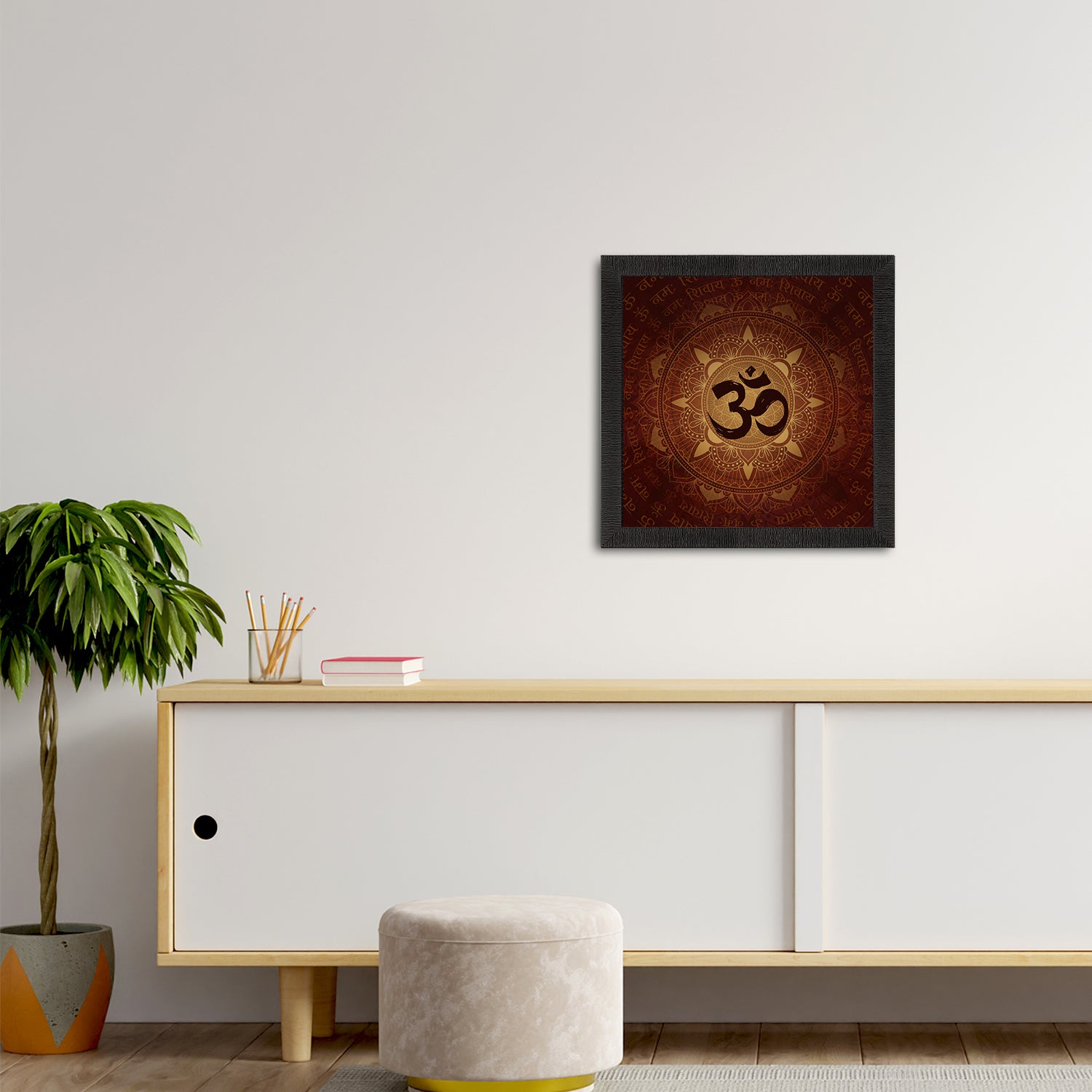 Om Symbol Satin Matt Textured UV Art Painting 2
