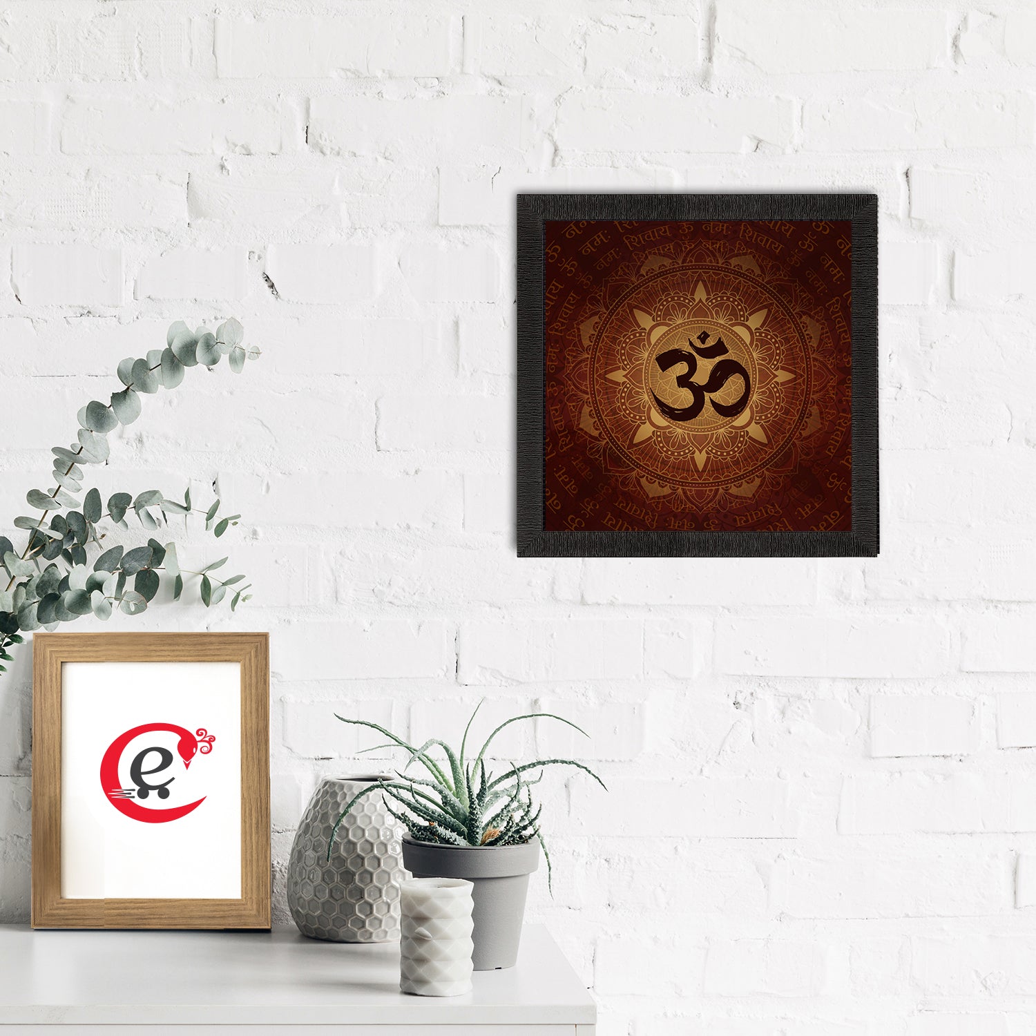 Om Symbol Satin Matt Textured UV Art Painting 1
