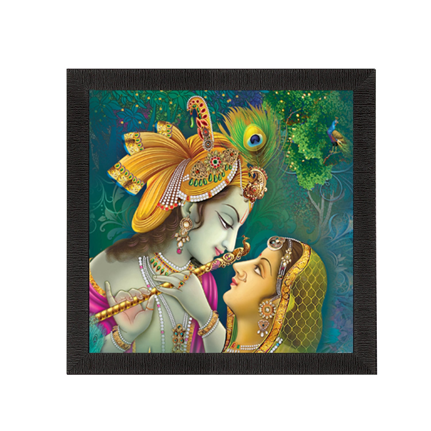 Beautiful Radha Krishna Painting Digital Printed Religious Wall Art