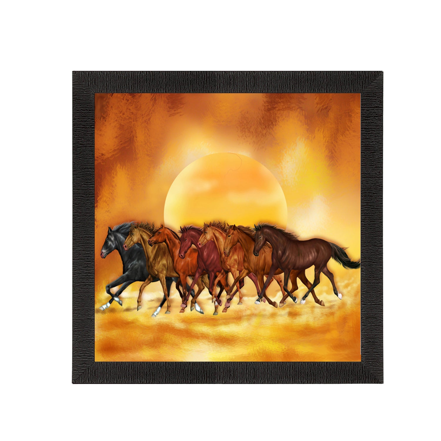 Seven Running Horses Painting Digital Printed Animal Wall Art
