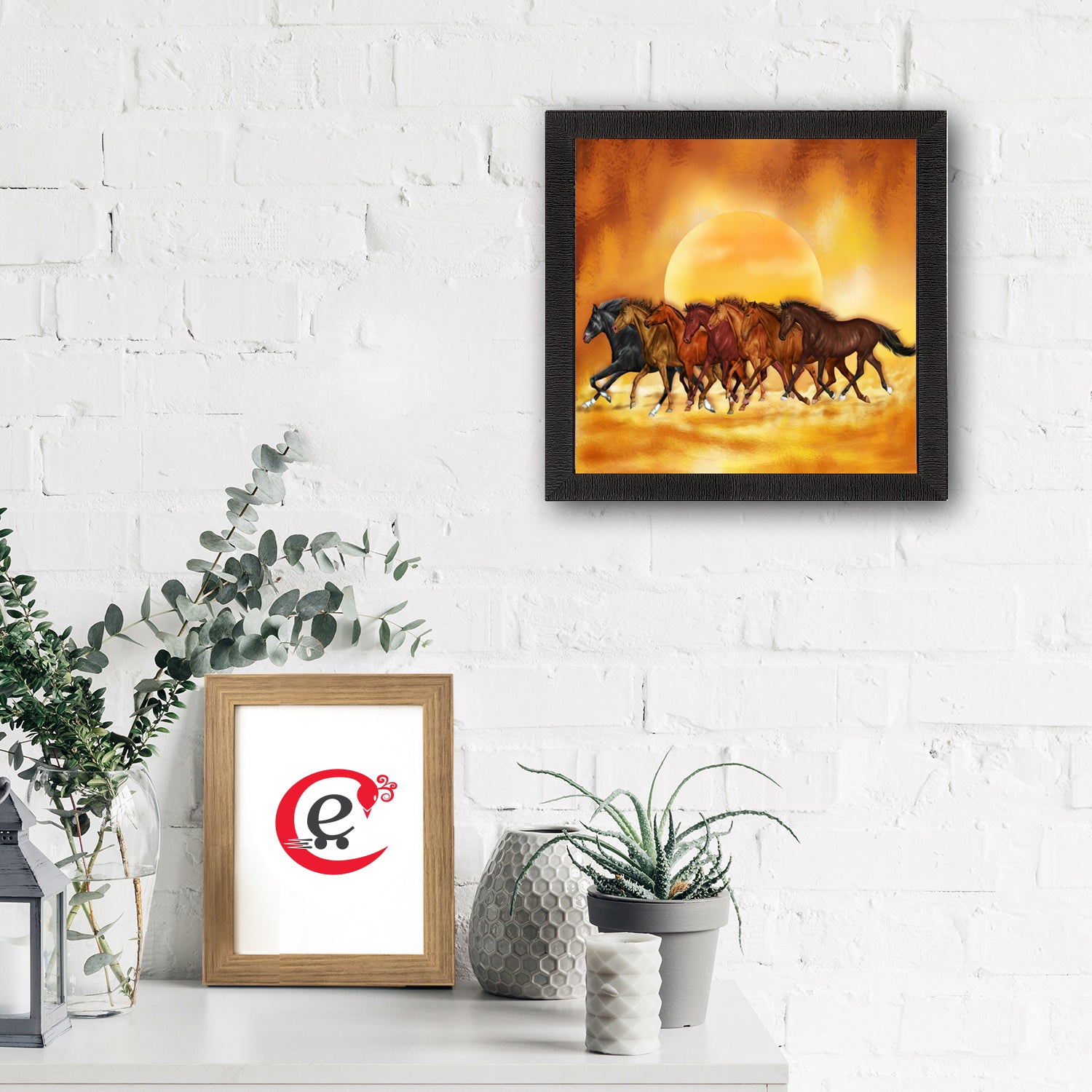 Seven Running Horses Painting Digital Printed Animal Wall Art 1