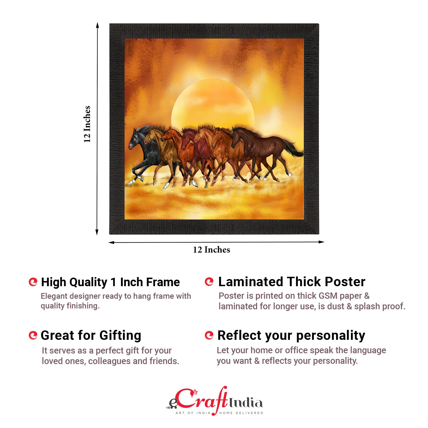 Seven Running Horses Painting Digital Printed Animal Wall Art 2