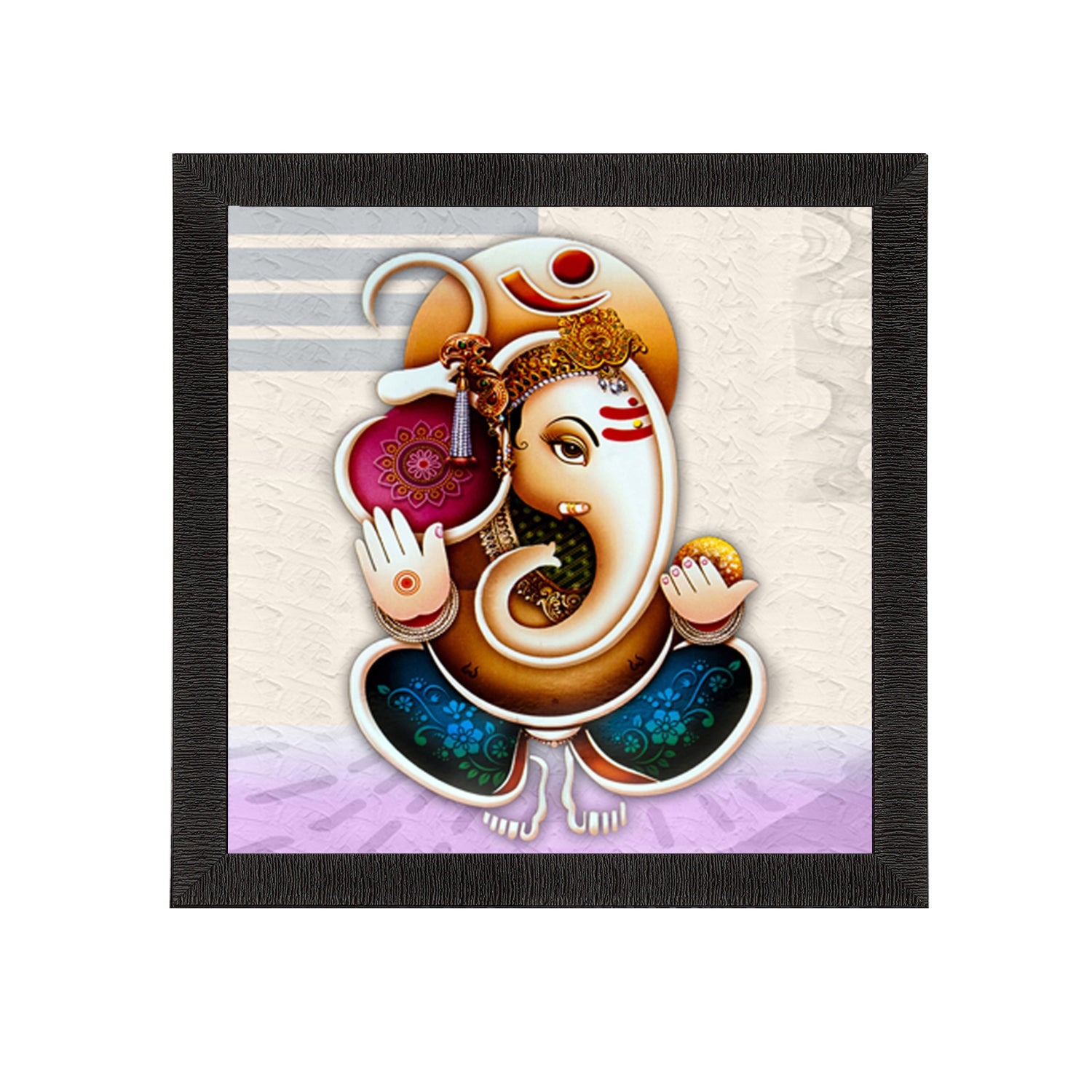 Best Om Ganesha Painting Digital Printed Religious Wall Art